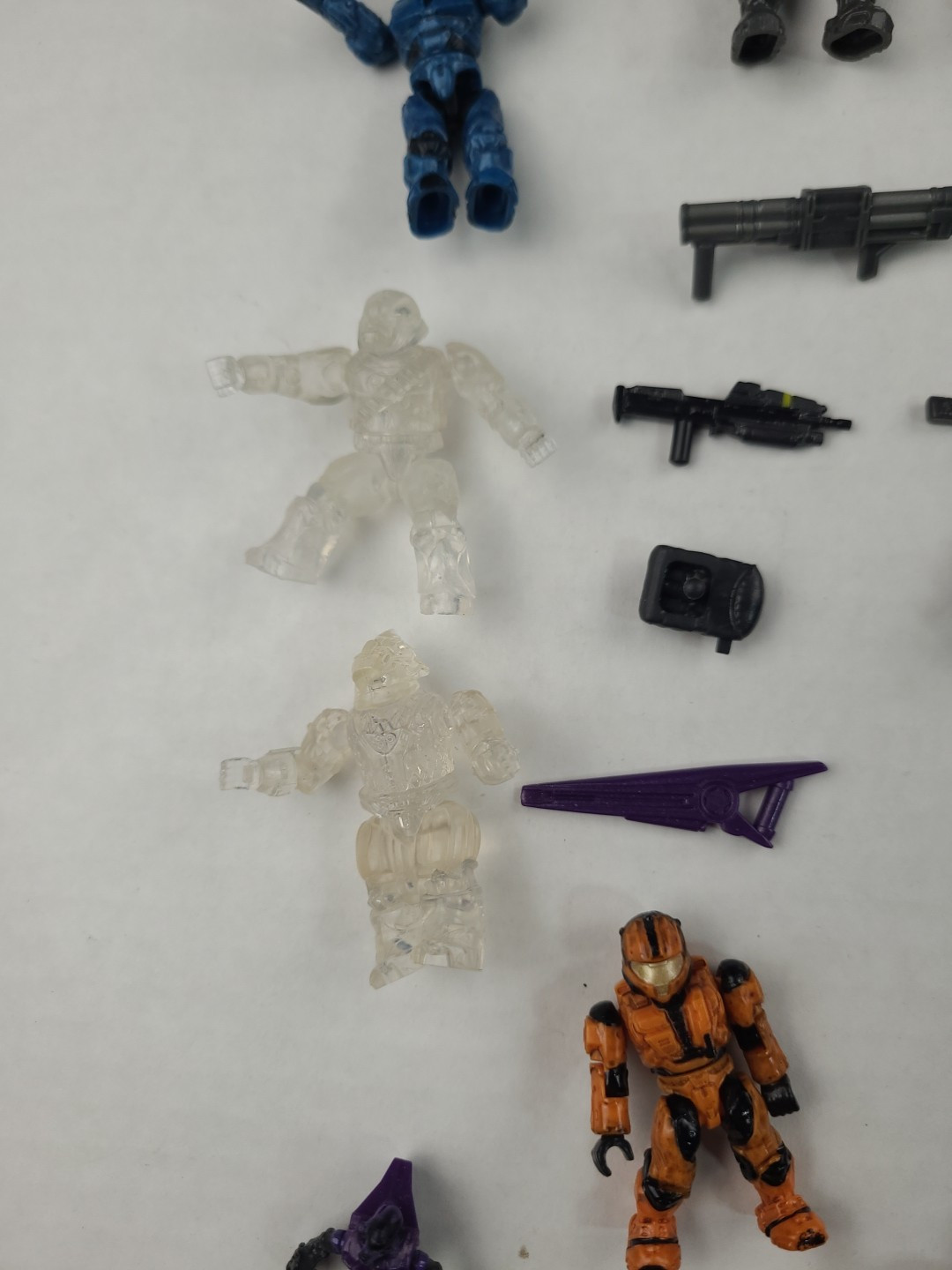 HALO MEGA CONSTRUX BLOKS LOT Figures Weapons Translucent Soldier Red Orange