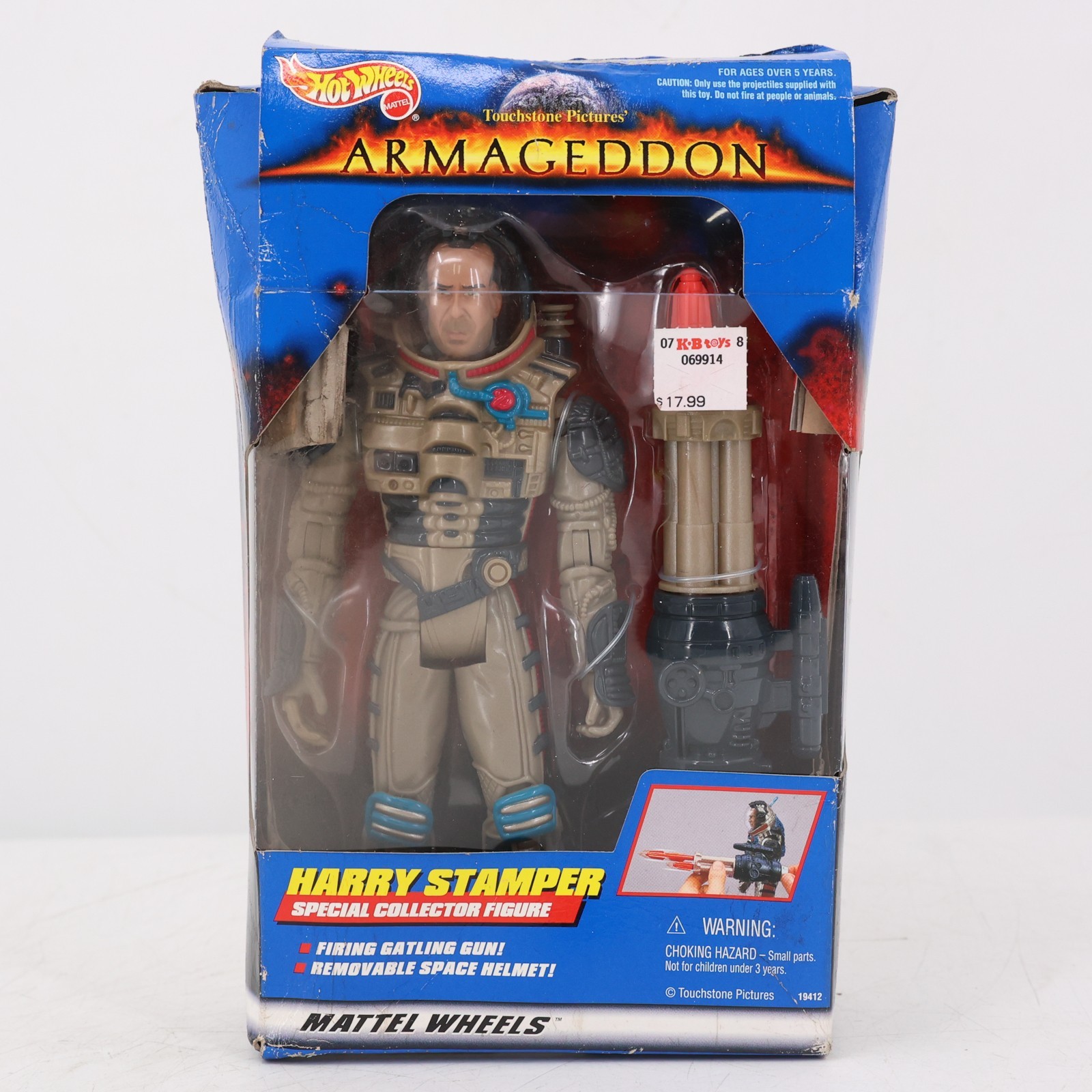 Vintage 1997 Mattel Armageddon Harry Stamper 8″ Deluxe Figure Bruce Willis