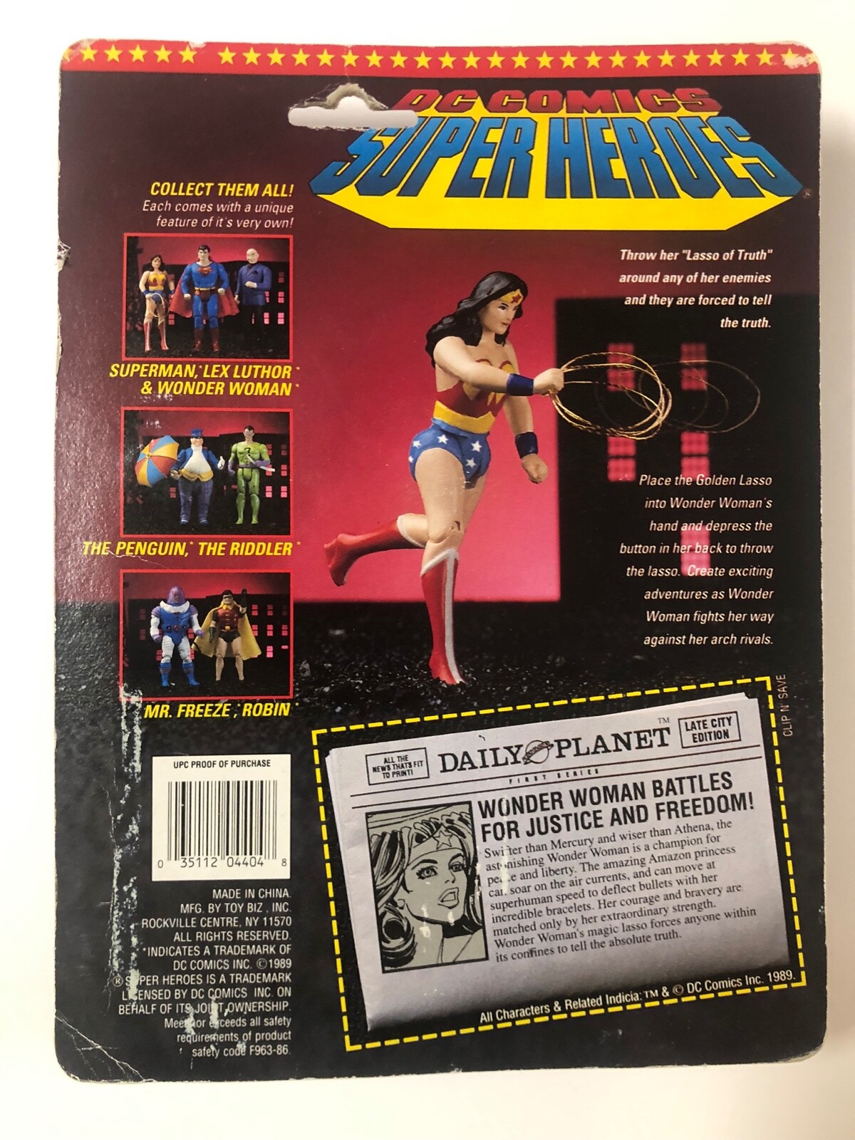 VTG 80s 90s Toybiz Wonder Woman MOC MIB DC Comics Super Heroes movie TV Figure