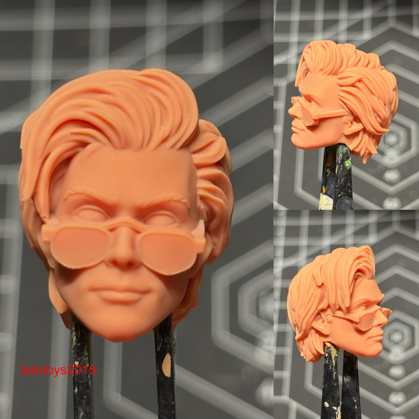 1:6 1:12 1:18 Punk sunglasses girl Head Sculpt For 12″ 6″ 3.75″ Action Figure