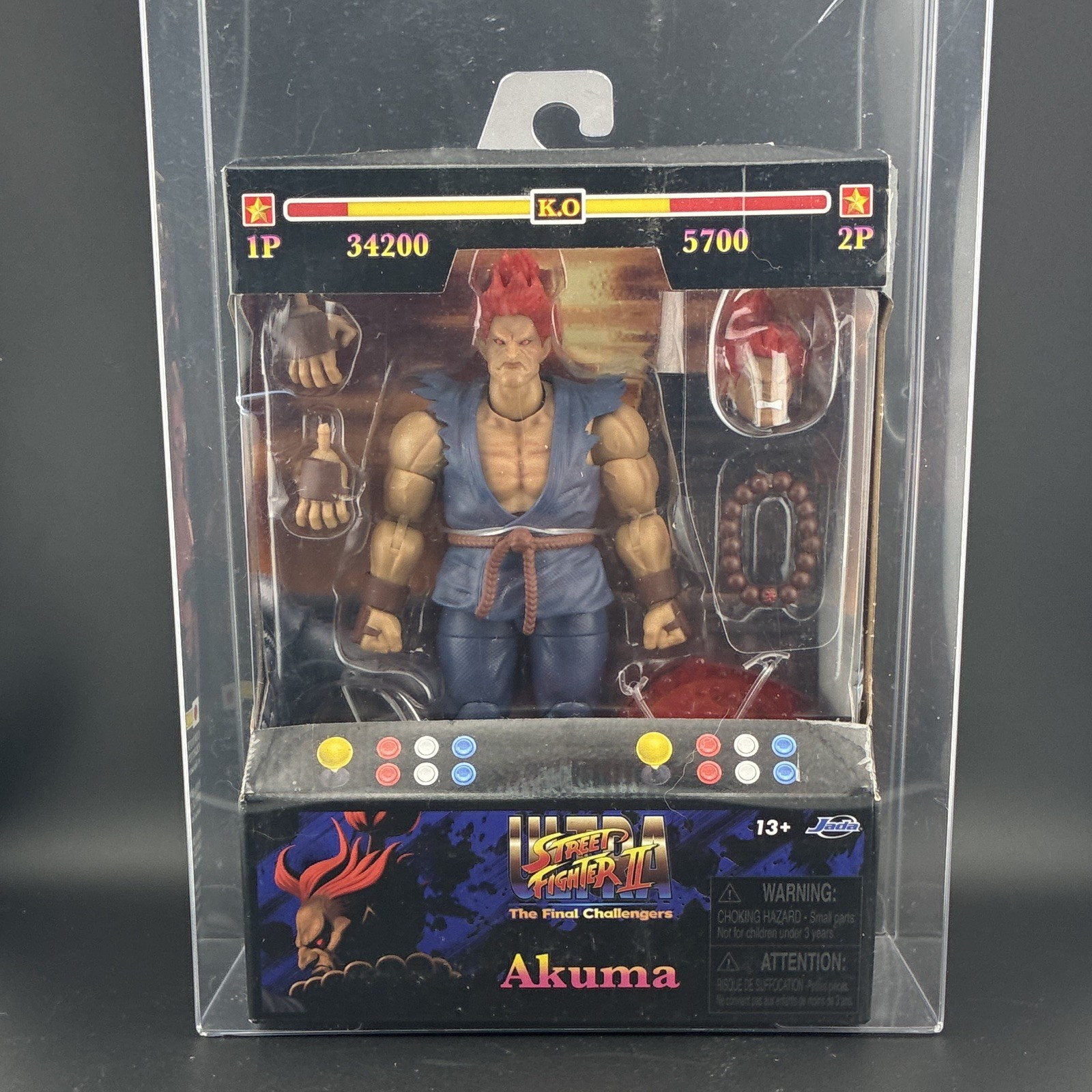 Jada Toys Street Fighter II Final Challengers Akuma Figure w/ Accessories 13+