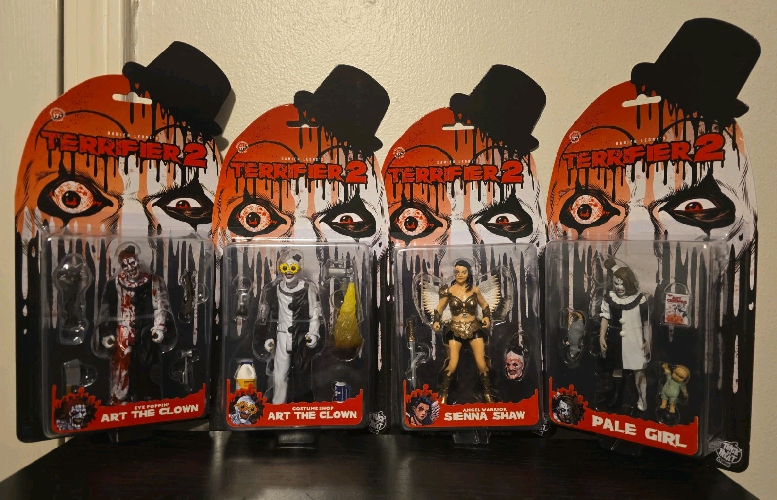 Terrifier 2 Action Figure SET Of 4 NEW- Art , Sienna,Pale Girl, & Art lot moc