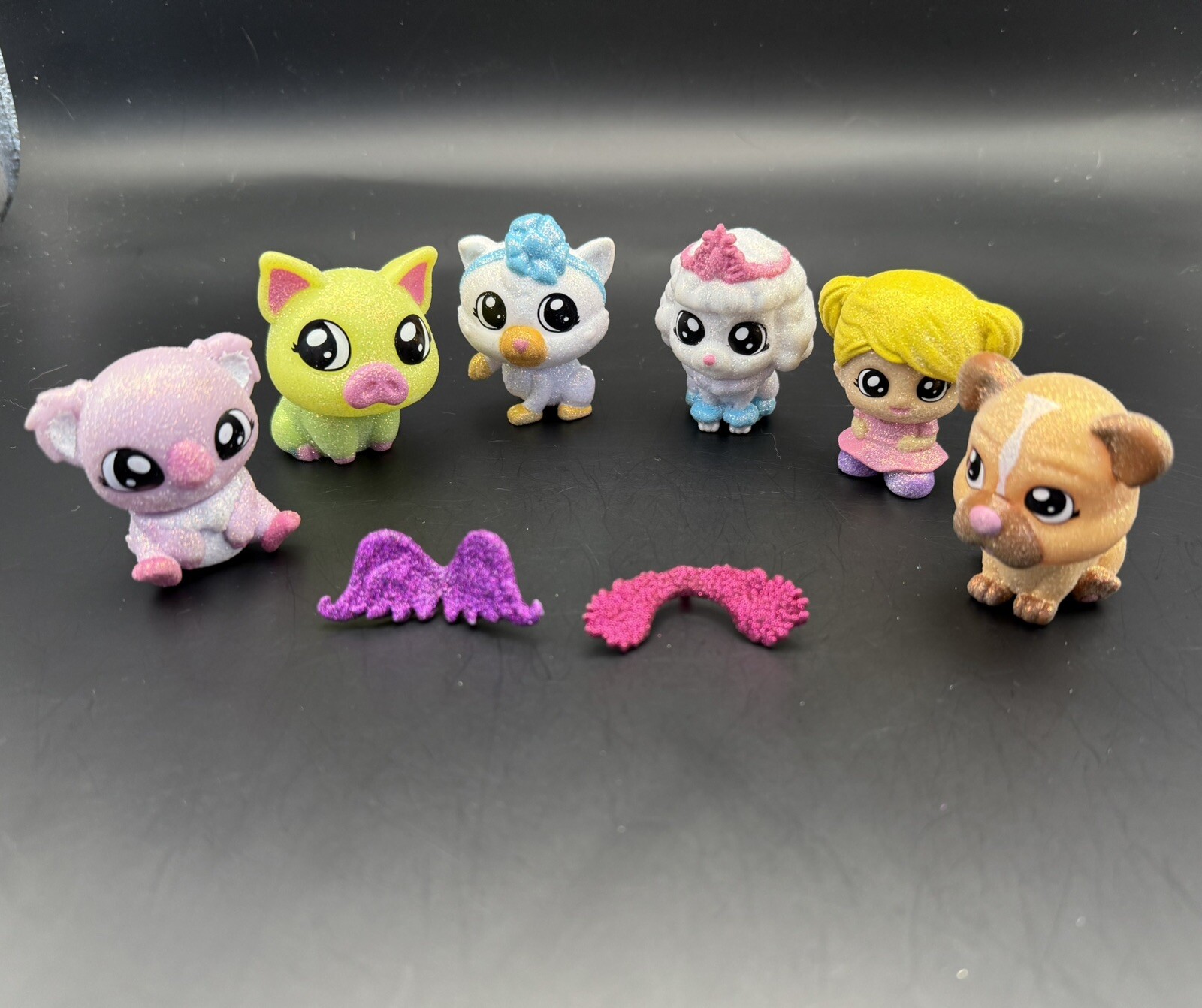 Tic Tac Toy XOXO Blip Friends Glitter Figures & Pets – LOT OF 6 With 2 Wings
