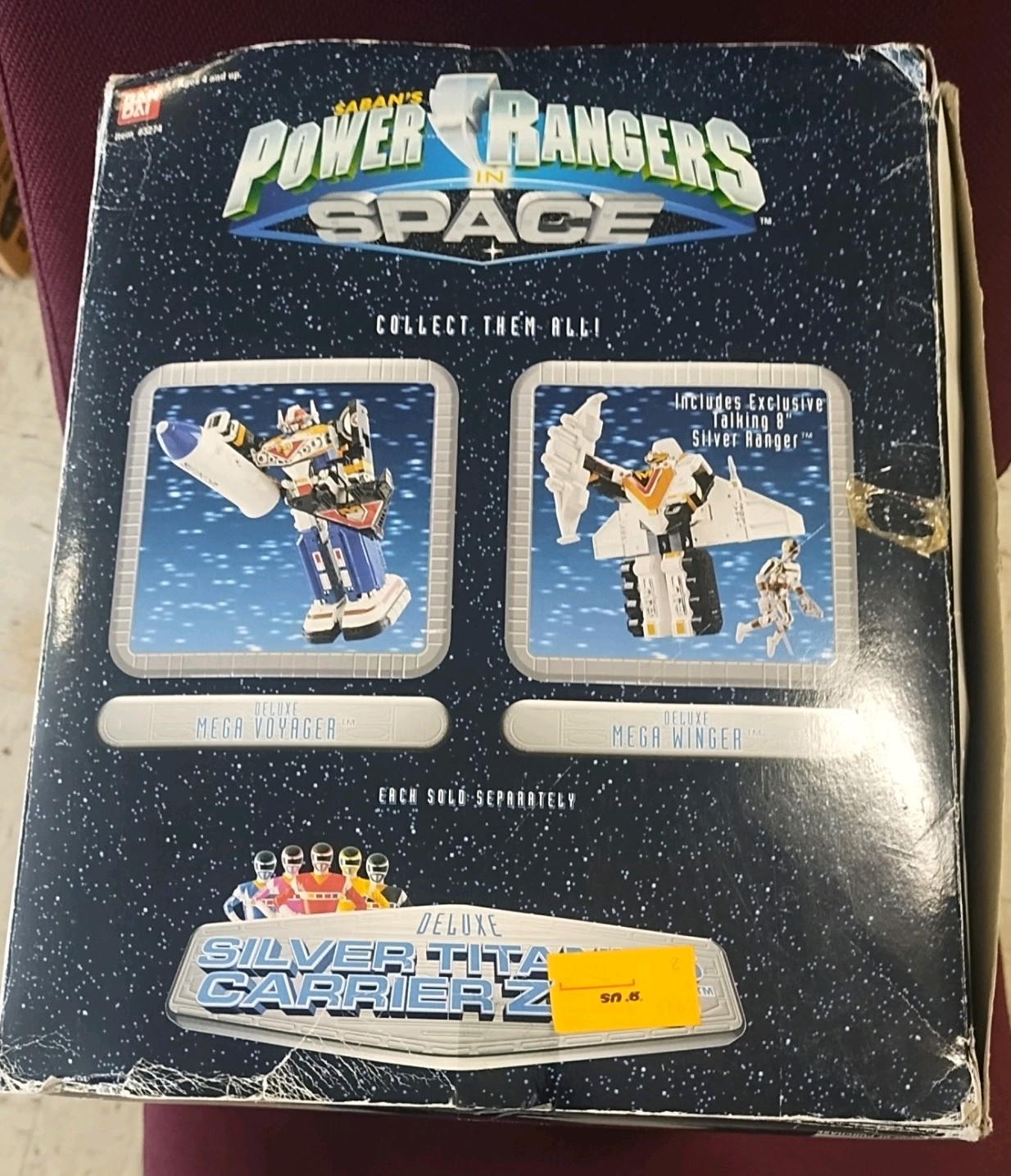 Power Rangers In Space Silver Titanus Carrier Zord with Damaged Box (As-Is)