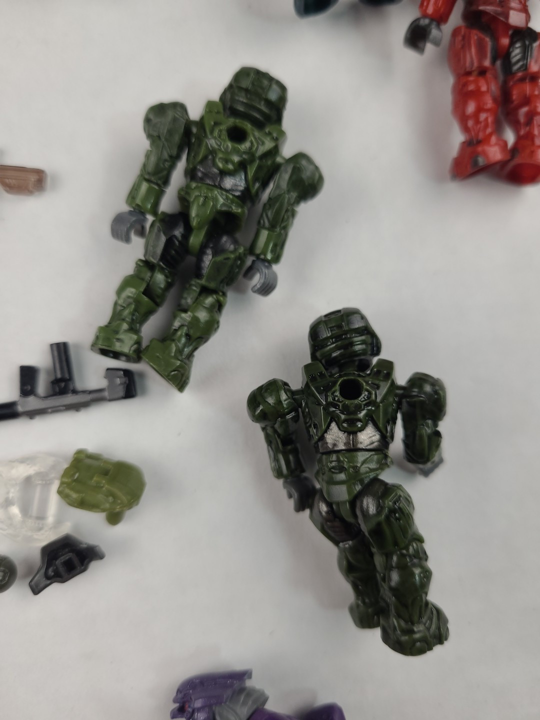 HALO MEGA CONSTRUX BLOKS LOT Figures Weapons Translucent Soldier Red Orange