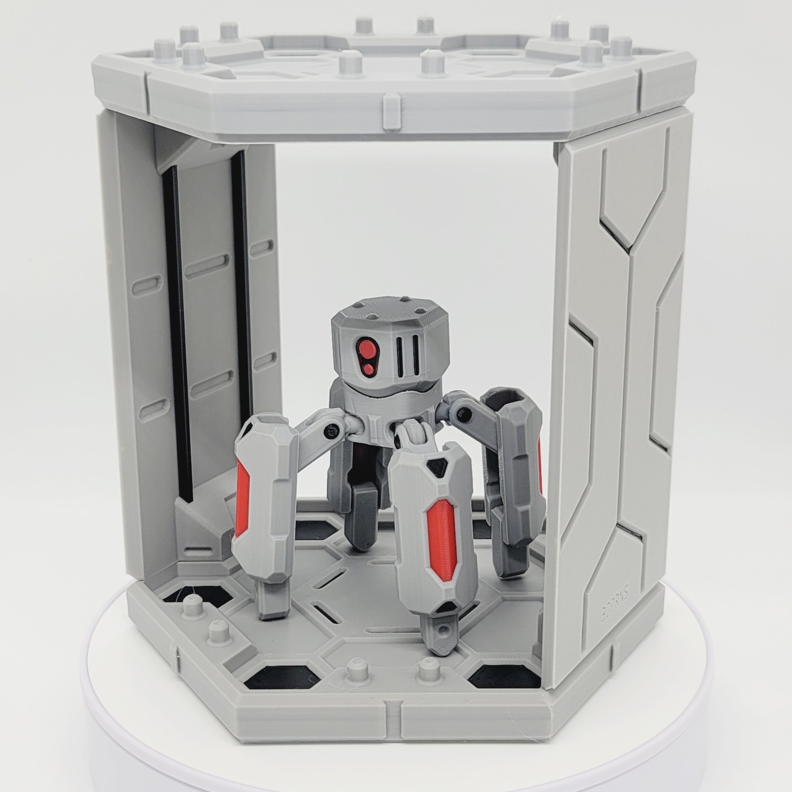 Hexa Base for 1:12 Scale Action Figures | Robot Mech Fortress | 3D Printed Toy