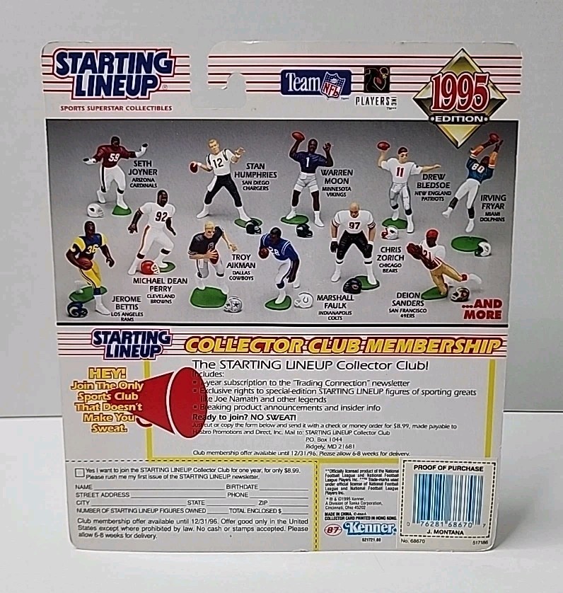 Starting Lineup [SLU] Lot/Bundle – Joe Montana & Drew Bledsoe – 1995 Edition