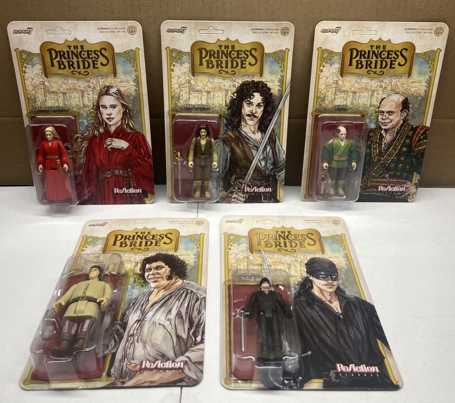 The Princess Bride Super 7 Reaction set Unpunched cards, andre giant, new