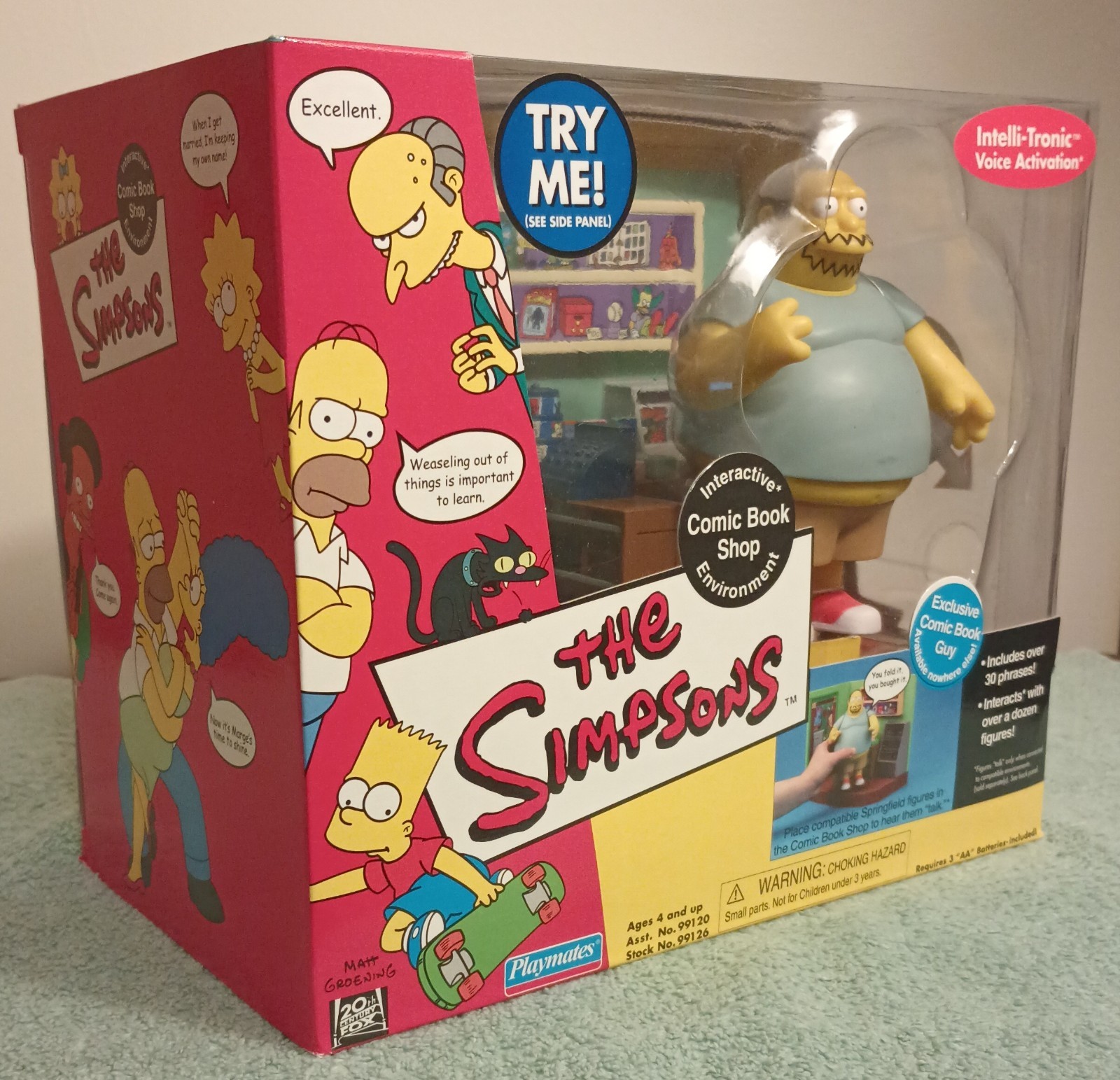 Playmates World of Springfield, The Simpsons – Comic Book Shop – Comic Book Guy