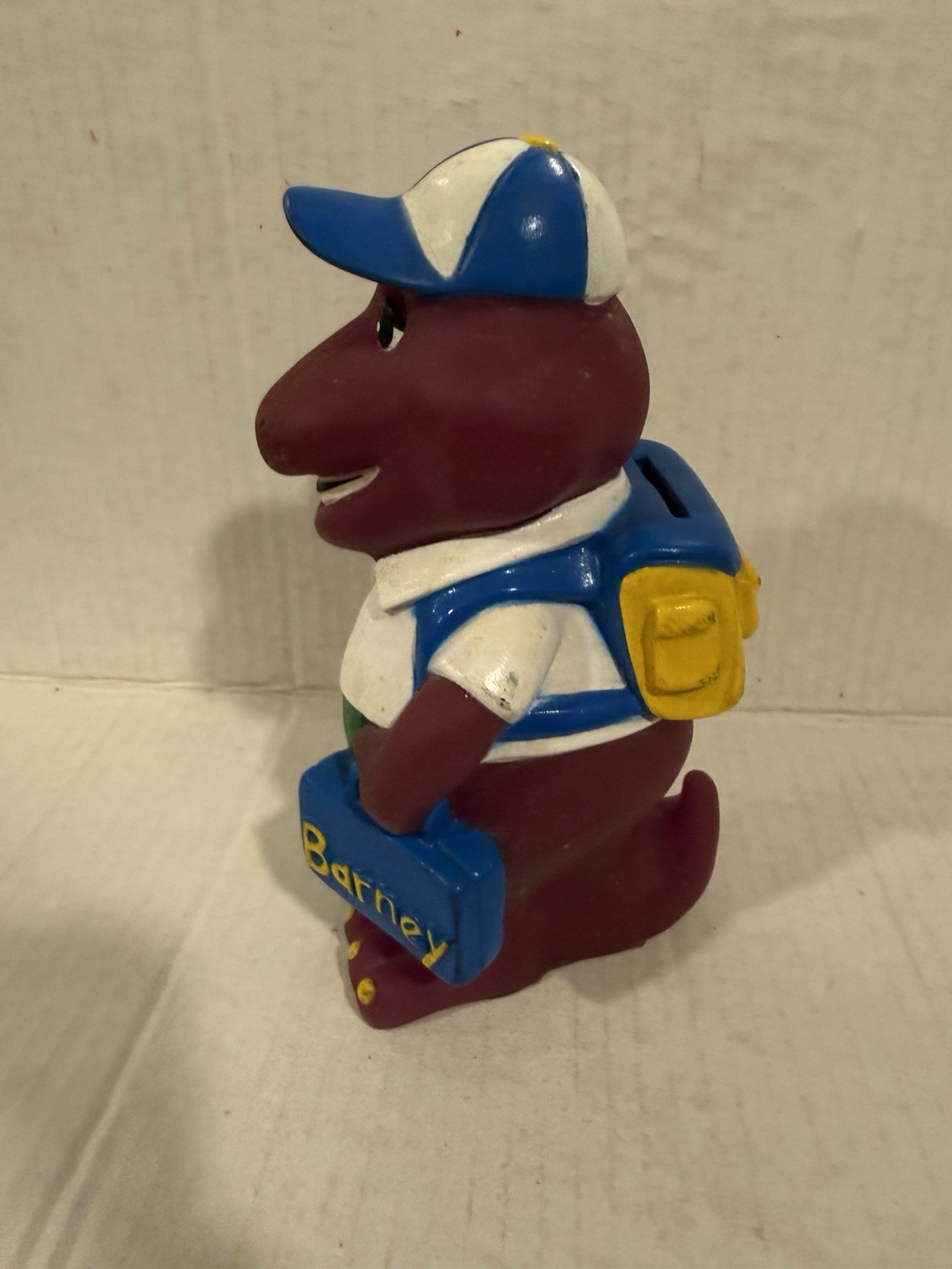 Barney Purple Dinosaur Coin Piggy Bank Back to School Lyons Group 1992 Vintage