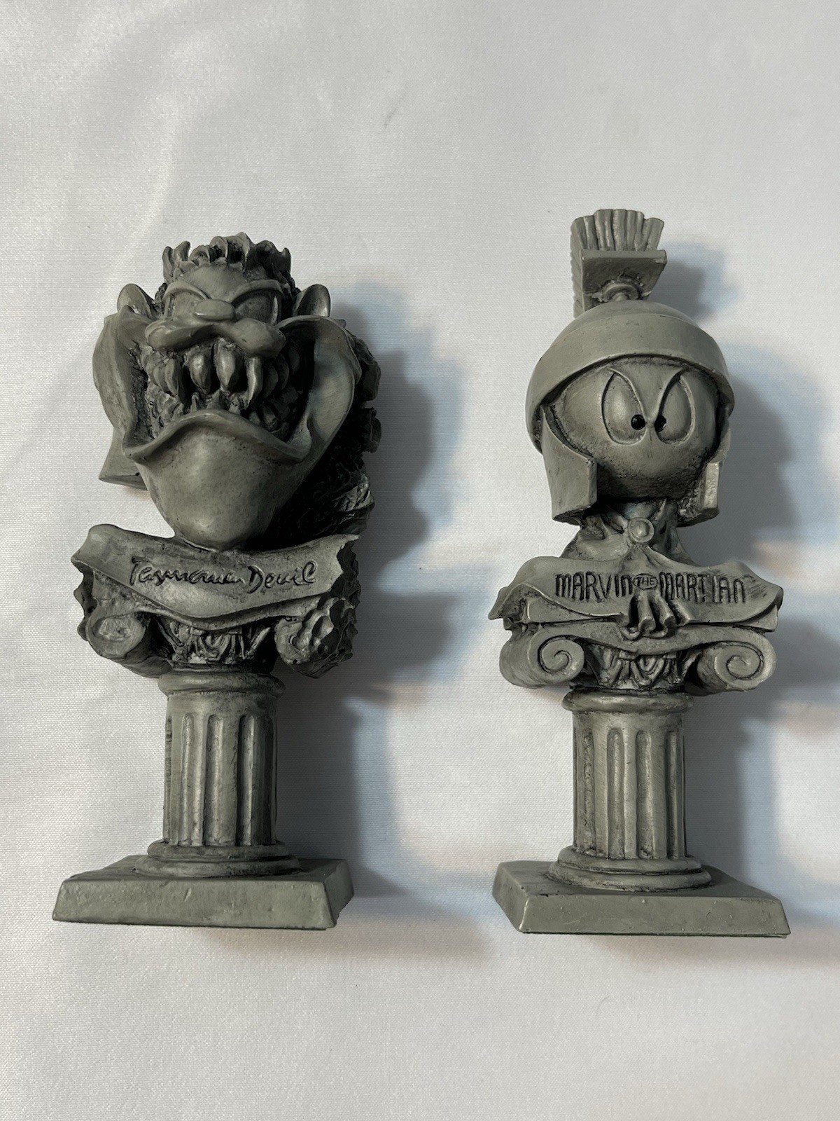 Vintage WB Loony Tunes Taz Marvin Roman Bust Statue Lot Warner Bros Store 1996