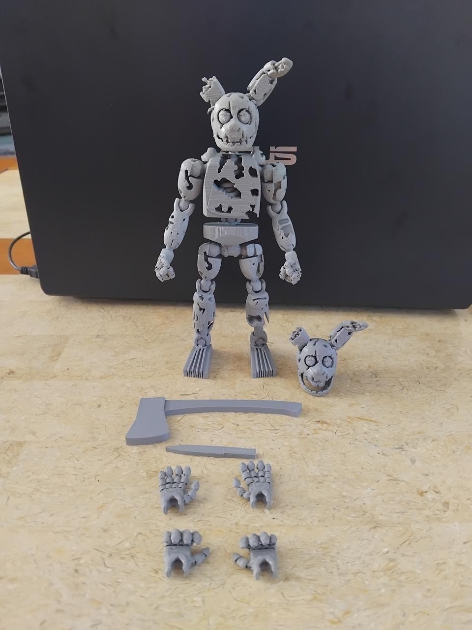 FNAF Springtrap 3D Printed Figure Articulated Model Toy w/ Parts