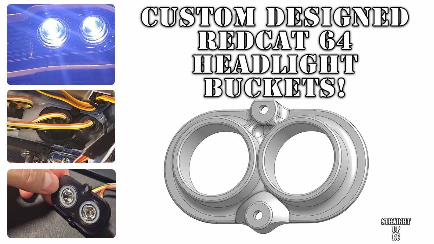 Redcat 64 Lowrider RC – Custom HALO LED Ring Headlight Bucket – 3D Printed