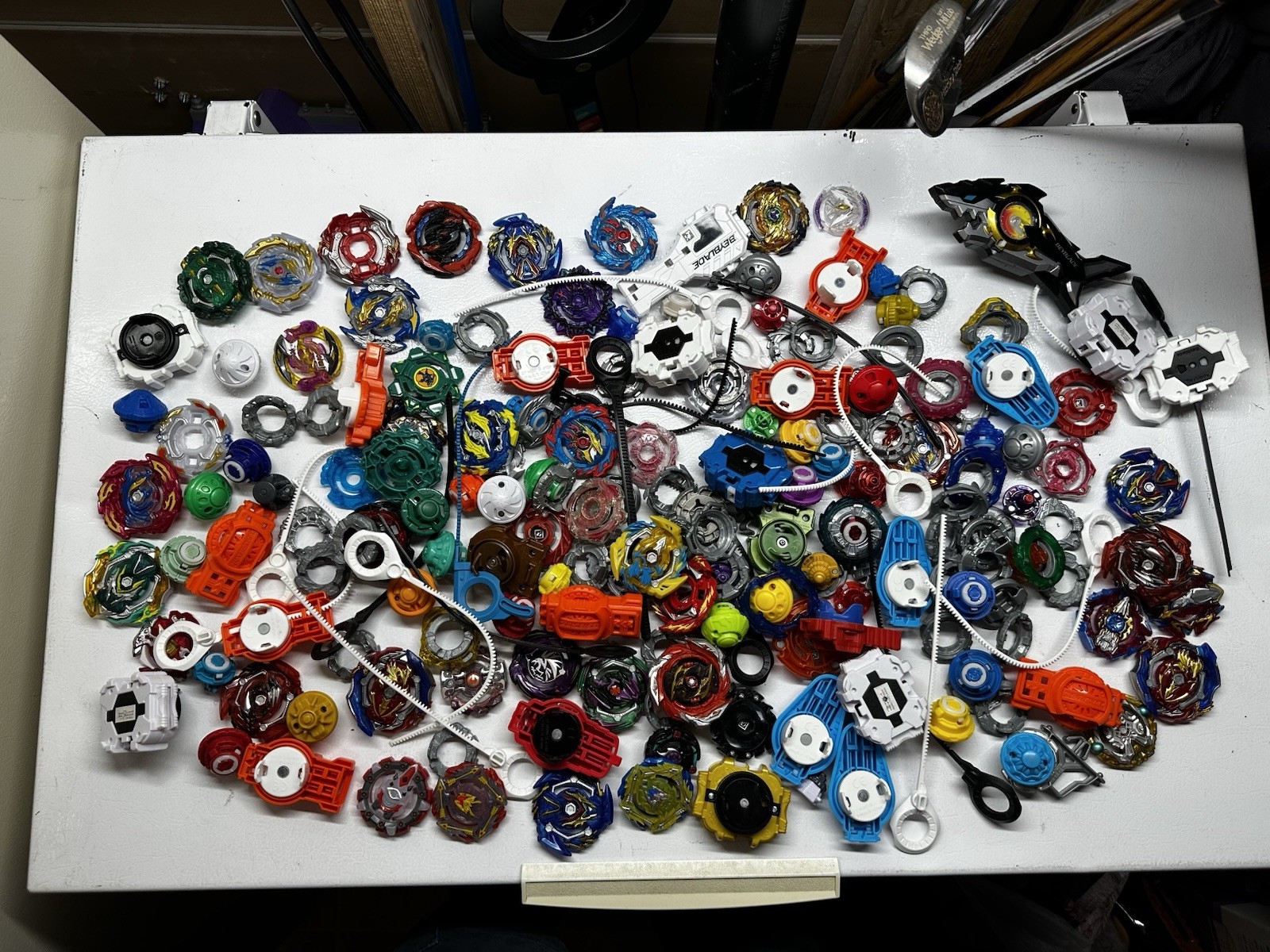Huge 7 Lbs Assorted Lot Beyblade Bays Blades Launchers Metal And Plastic Parts