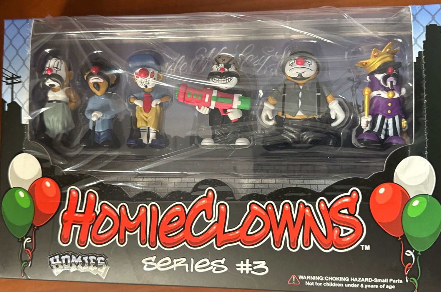 “HOMIECLOWNS” SERIES 3, 2″ FIGURES SET OF 6 PCS BY HOMIES 20453 BX