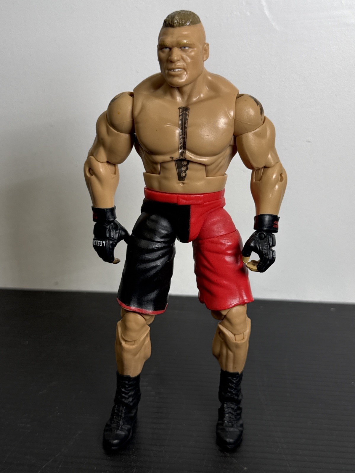WWE Mattel Elite Brock Lesnar Red Black Shorts Wrestling Figure Loose