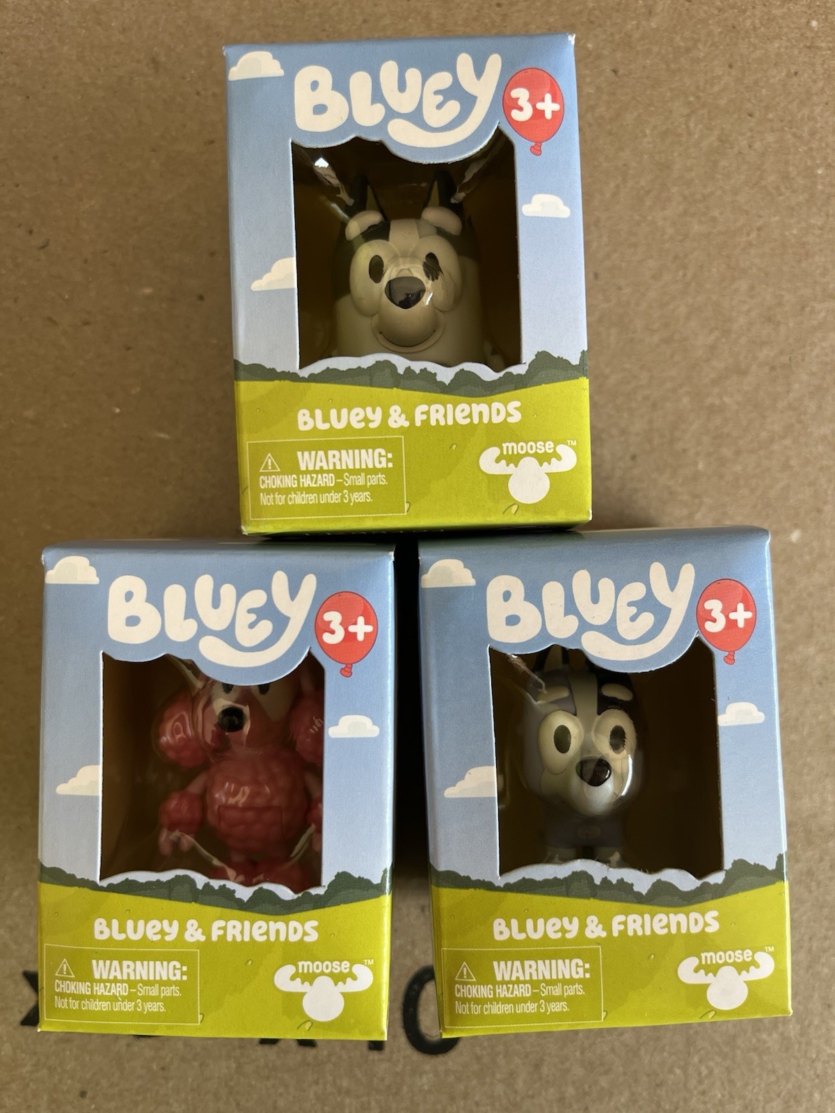 Bluey & Friends Muffin Socks Coco 3 Figure Moose Toys Box Lot Disney Plus Set 25