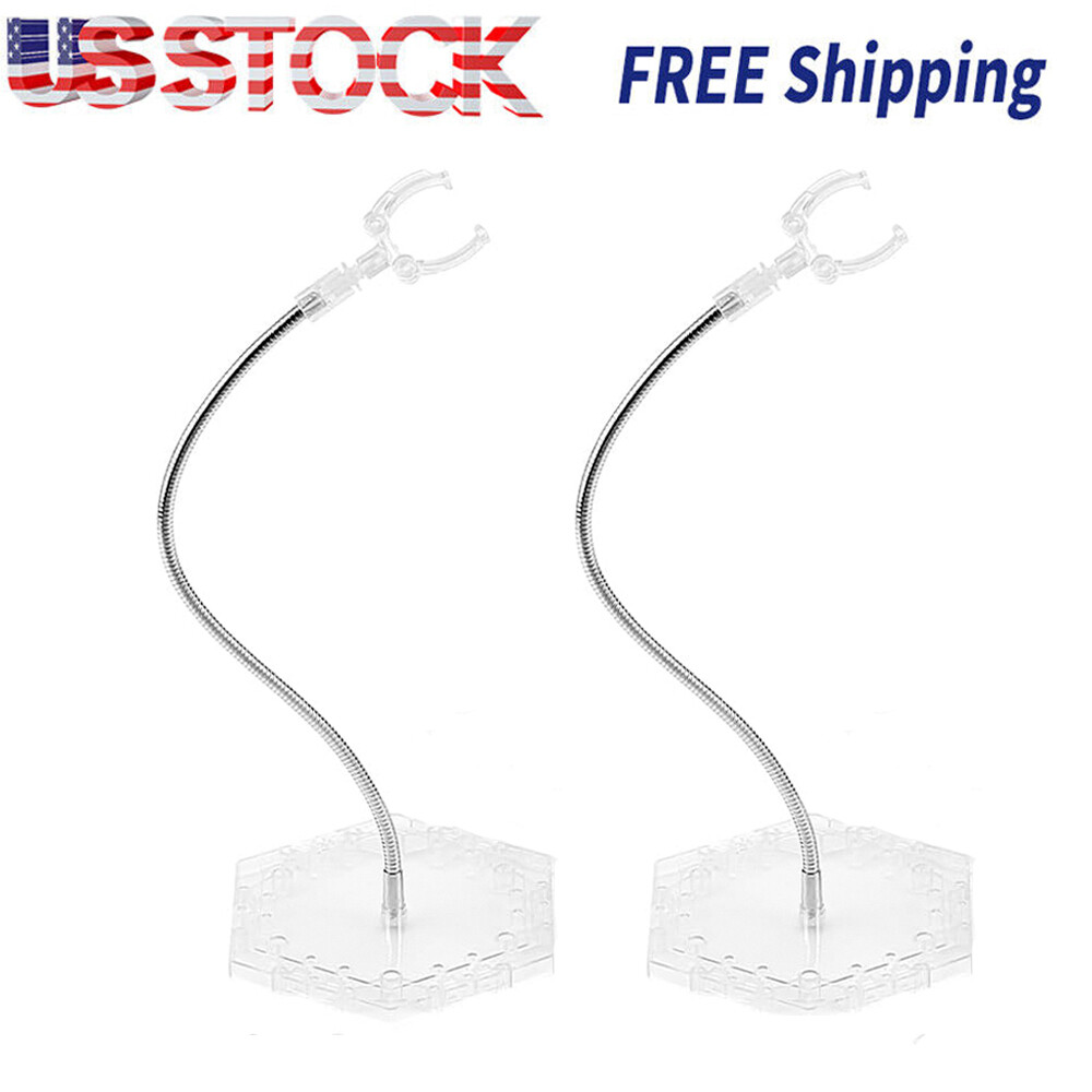 2PCS Action Figure Stand with Adjustable Metal Support Arm, Action Figure Clear