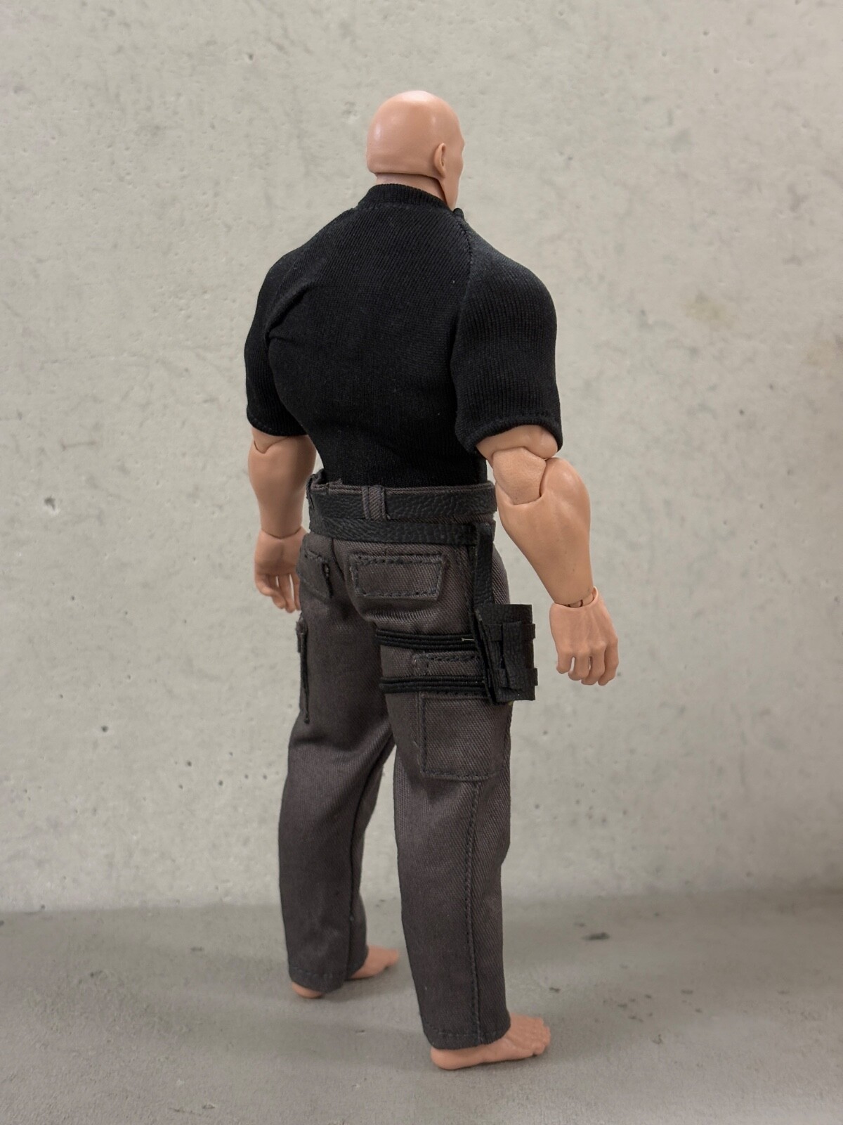 PB-AD-RBSET: Black Shirt, Cargo Pants & Gun Holster for Muff Toys 1/12 Adam Body