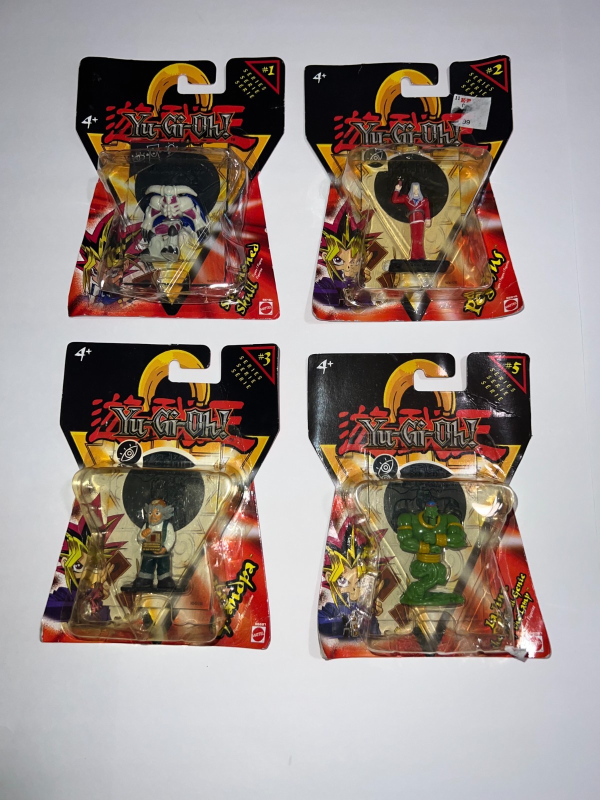 VINTAGE IN BOX Yugi Yu-Gi-Oh! 2002 Mattel Mini Figure 2″ SET of 4 w/ Box Damage