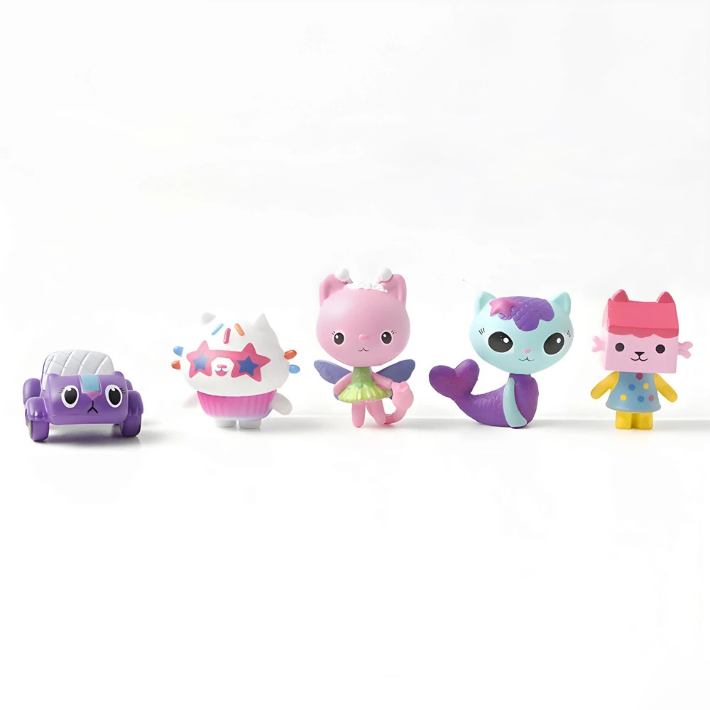 NEW 10pcs Gabby Dollhouse Anime Figure Toy Smiling Car Cat Hug Gaby Girl Dolls M