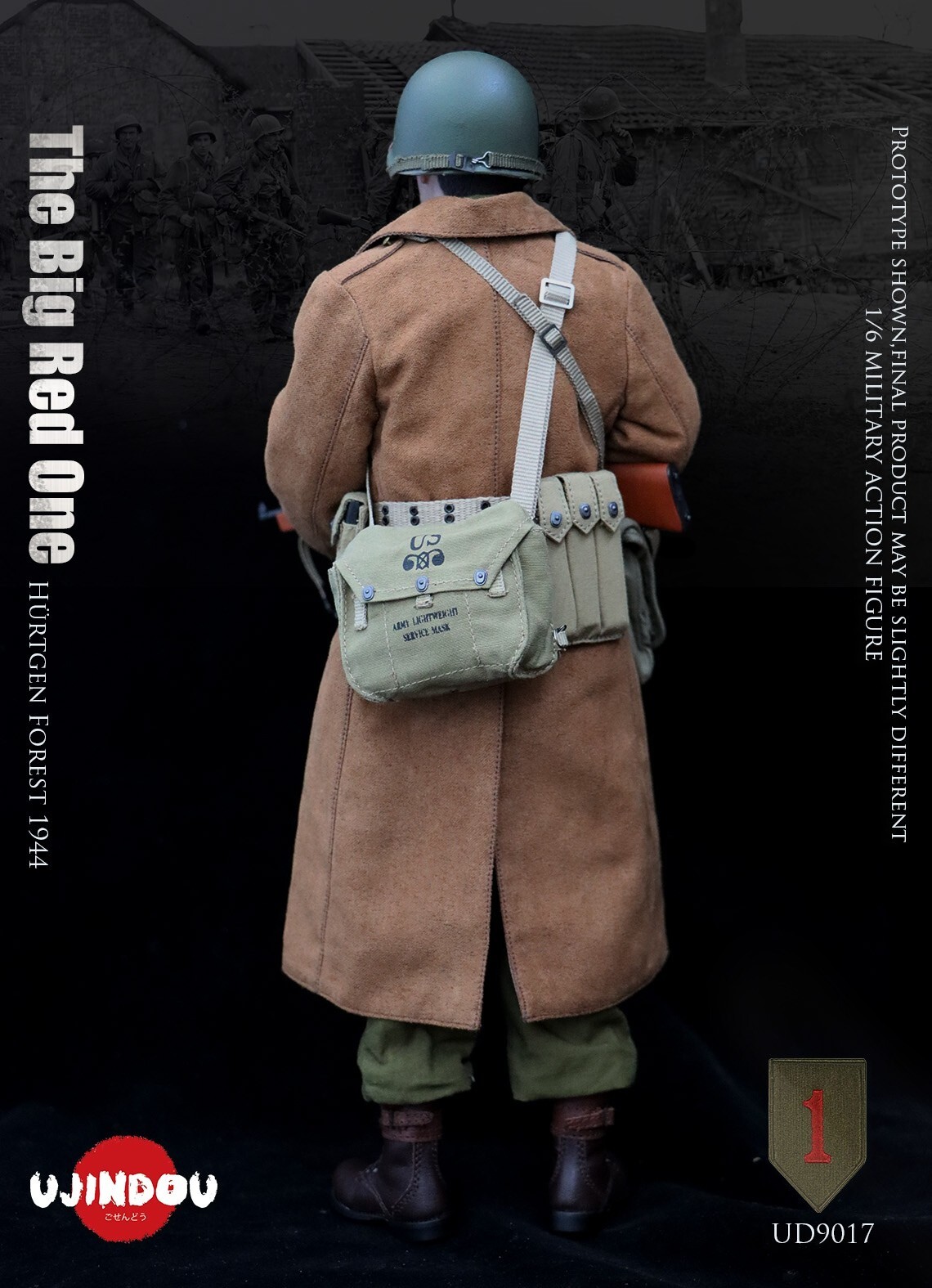 1:6 Ujindou WWII The Big Red One US Army Lightweight Gas Mask Bag for 12″ Figure