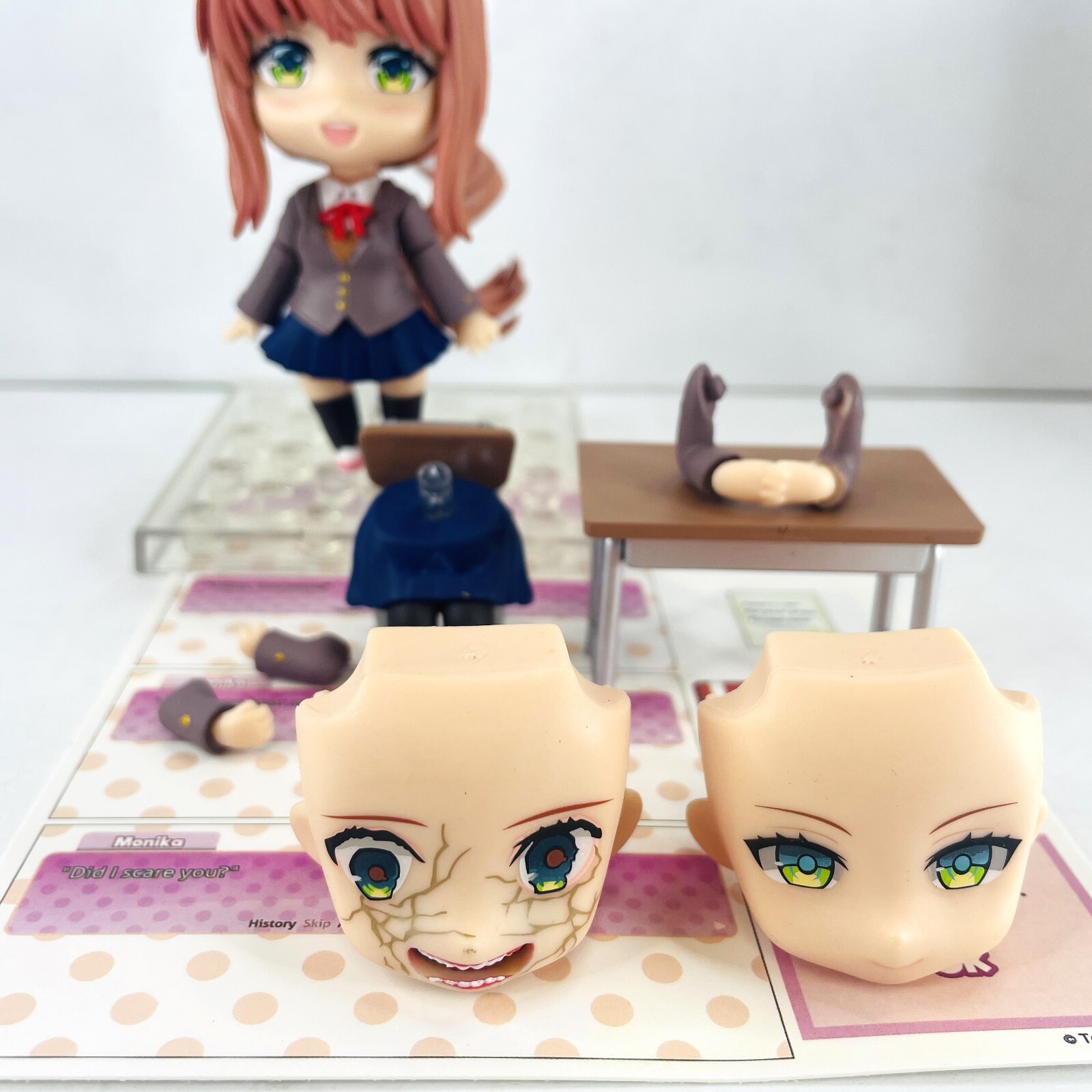 Doki Doki Literature Club! Monika PVC Action Figure Statue Toys Gift w/Accessory