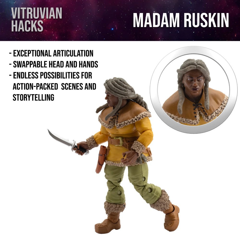 Madame Ruskin Dwarf Tavern Keeper Vitruvian H.A.C.K.S. Series 2 Fantasy 4″