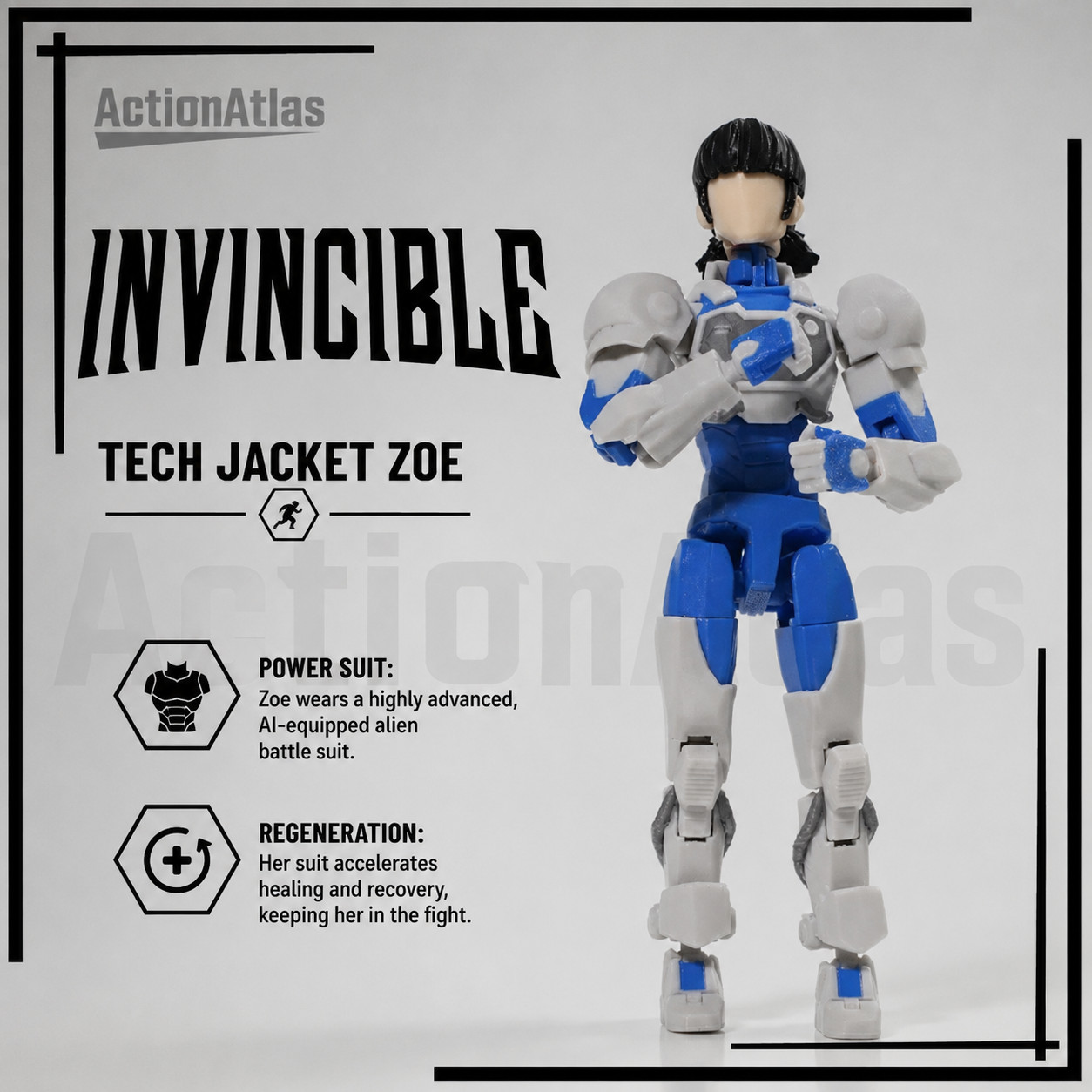 3D Printed Invincible TechJacket Zoe Action Figure-Multi-Jointed SuperheroAnime