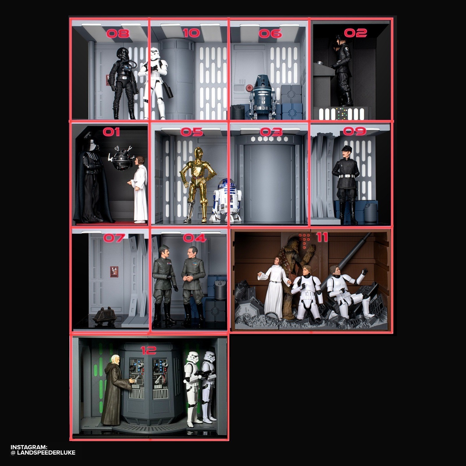 Death Star Station Stackers for 3.75″ & 6″ Figure Diorama (1:18 & 1:12 scales)