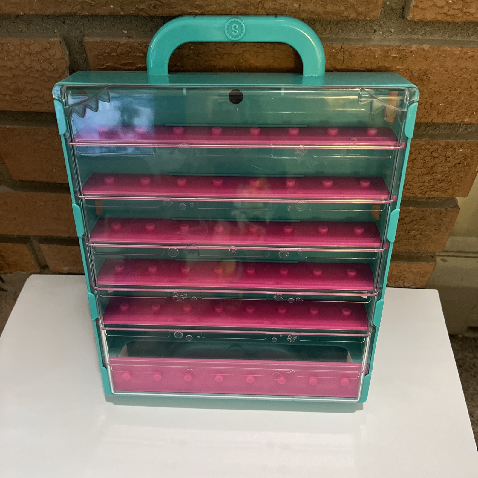 Shopkins Collector’s Case Season 5 Teal Pink Display Storage Holds 60 Moose Toy