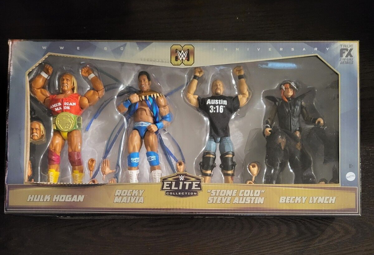 Hulk Hogan Stone Cold Rocky Maivia Becky Lynch WWE SERIES Elite Collection 60th