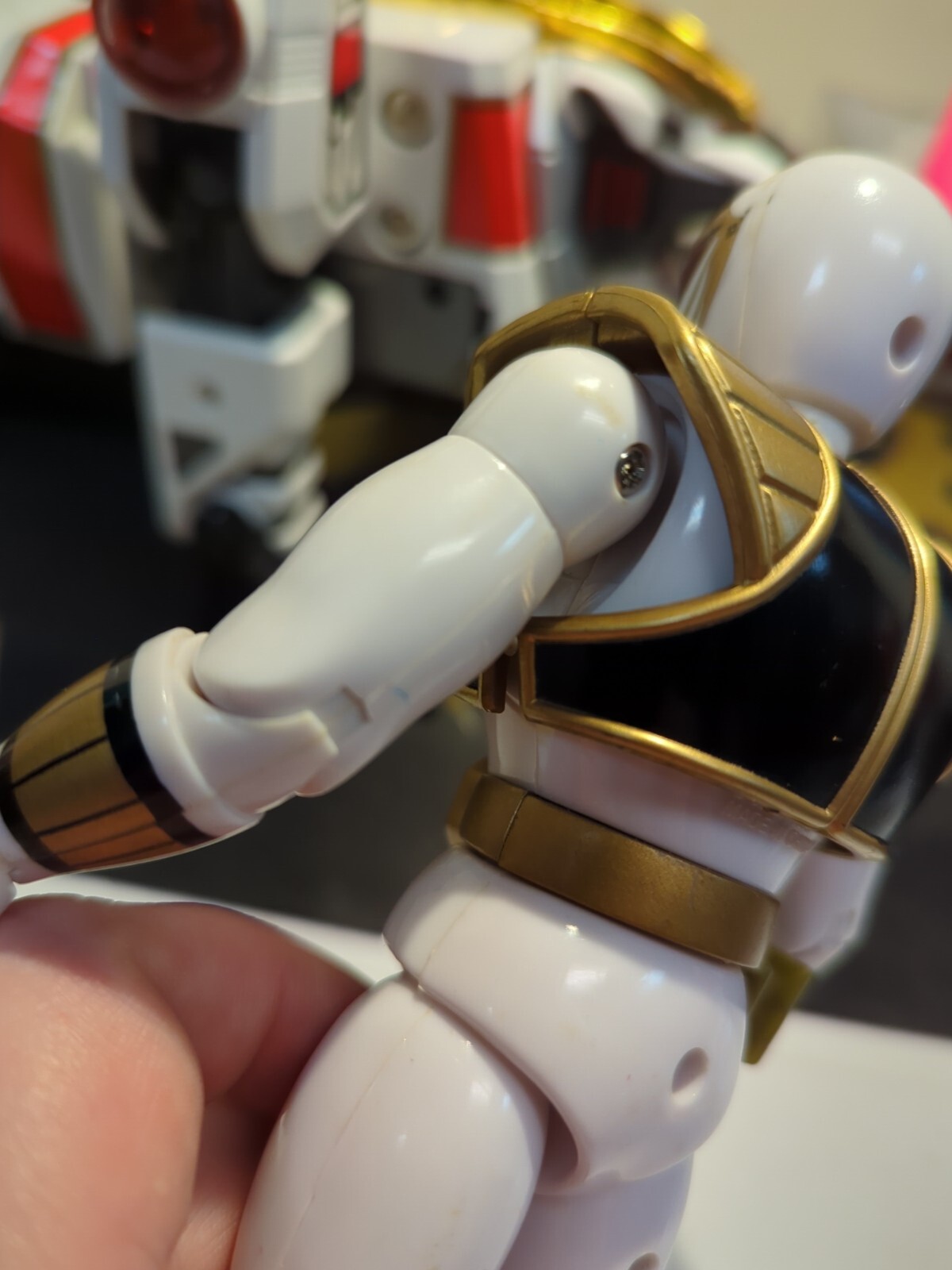 1994 Mighty Morphin Power Rangers White Tigerzord & Ranger Deluxe 98% Complete