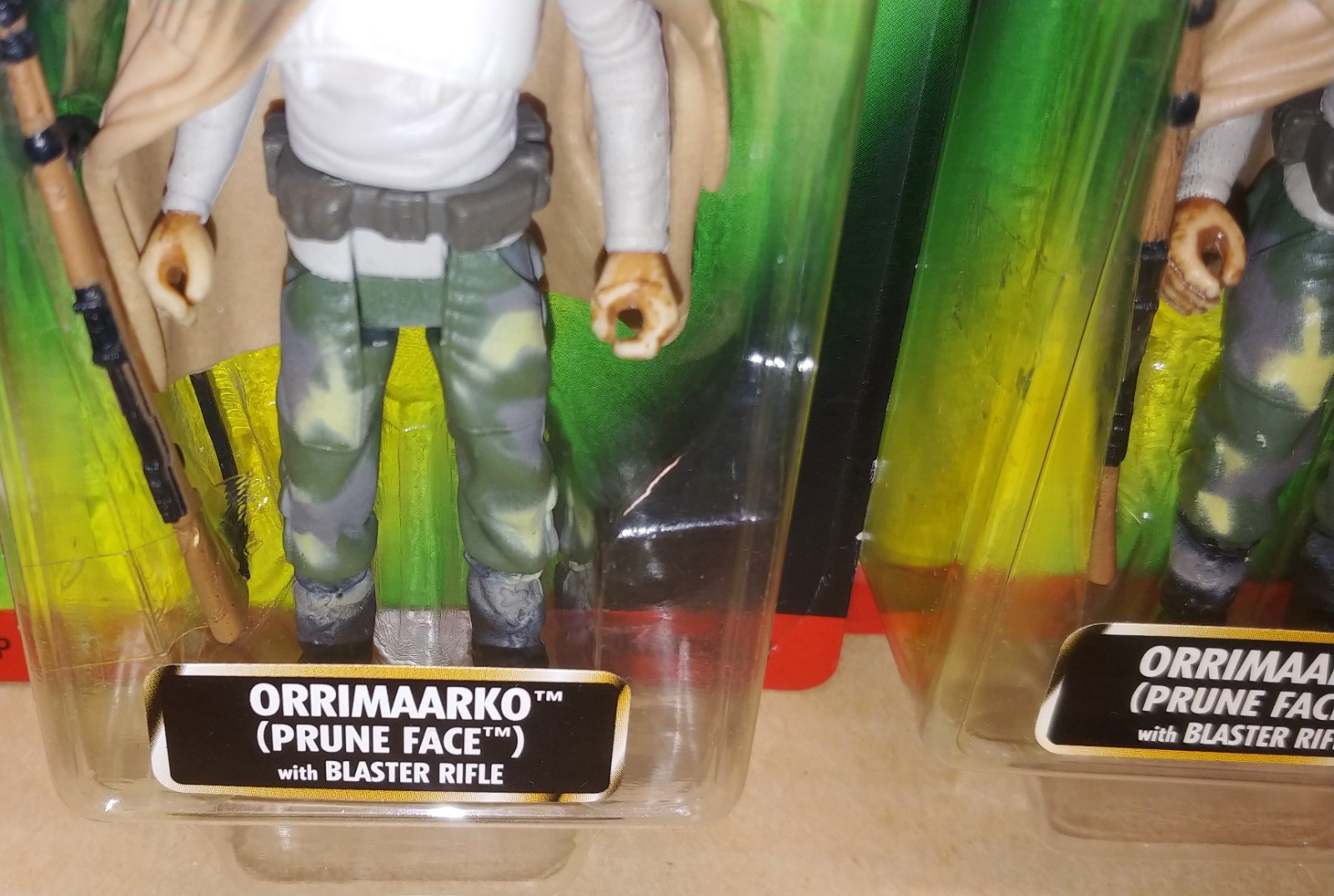 Star Wars Freeze Frame Kenner Standard Green Tag Sample POTF2 Prune Face