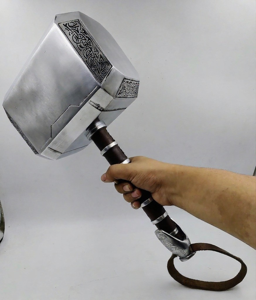 Metal Thunder Hammer 1:1 Scale Cosplay Prop | Fantasy Replica Weapon Decor Gift