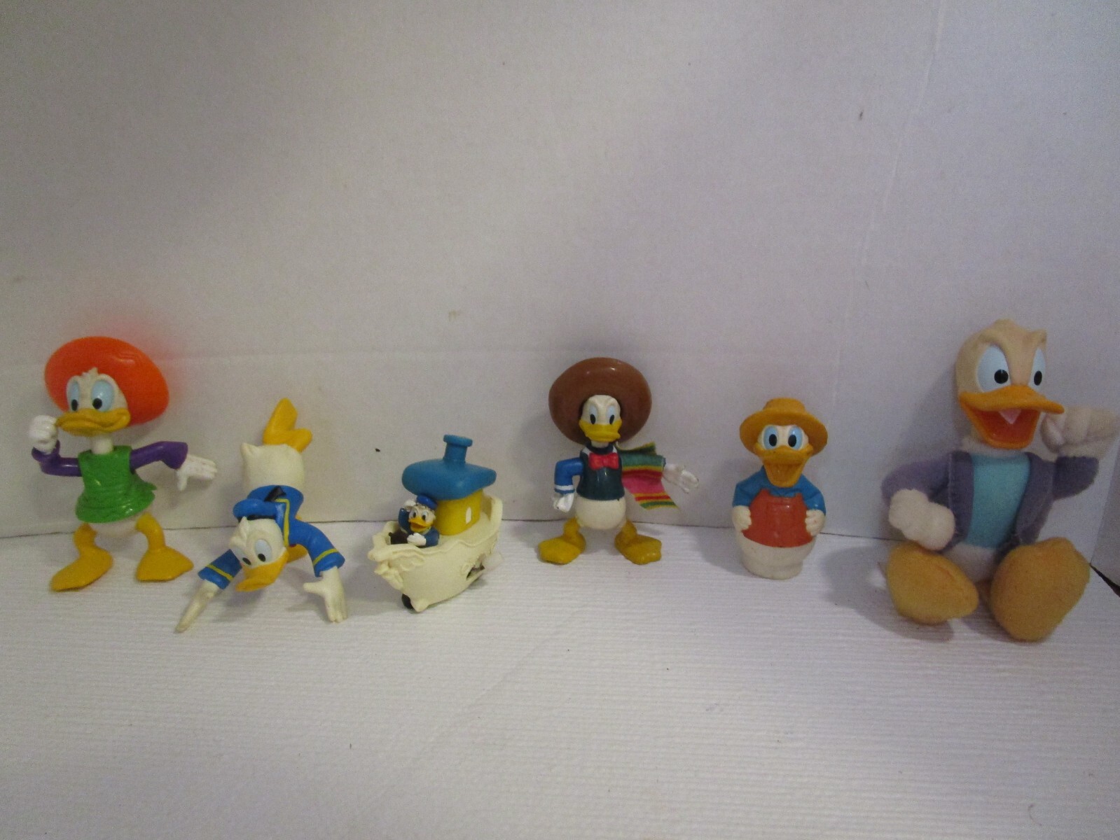 Disney Donald Duck Lot of 6 Figures Plush, PVC, Wind-Up, Cake Toppers