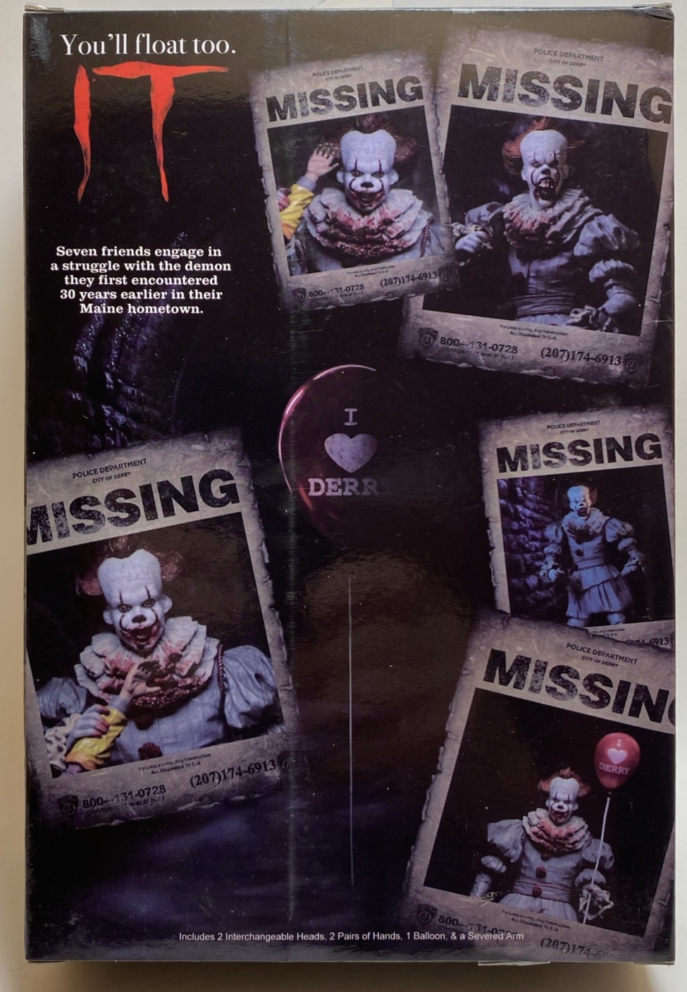 NECA IT Movie You’ll Float Too Ultimate 7” Pennywise Horror Action Figure Derry