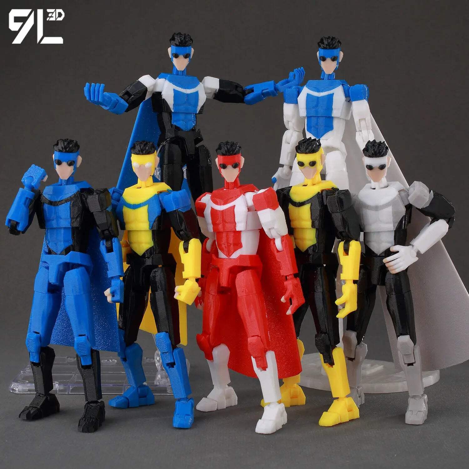 9L3D Superhero Team Invincible Boy Heroes Action Figure Lucky13 Dummy13 Multi-Co