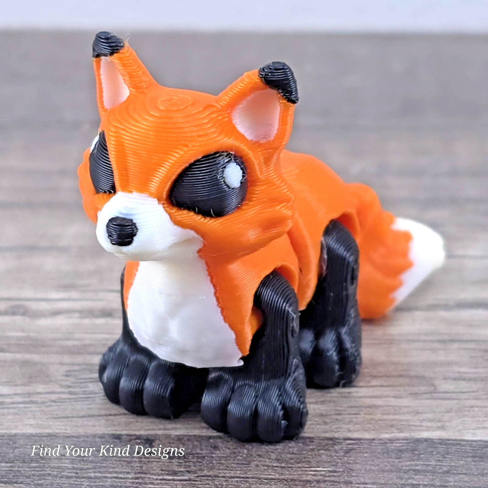 3D Printed Fox Hatchling | Articulated Flexi Fidget Toy 2″ Cute Gift Idea