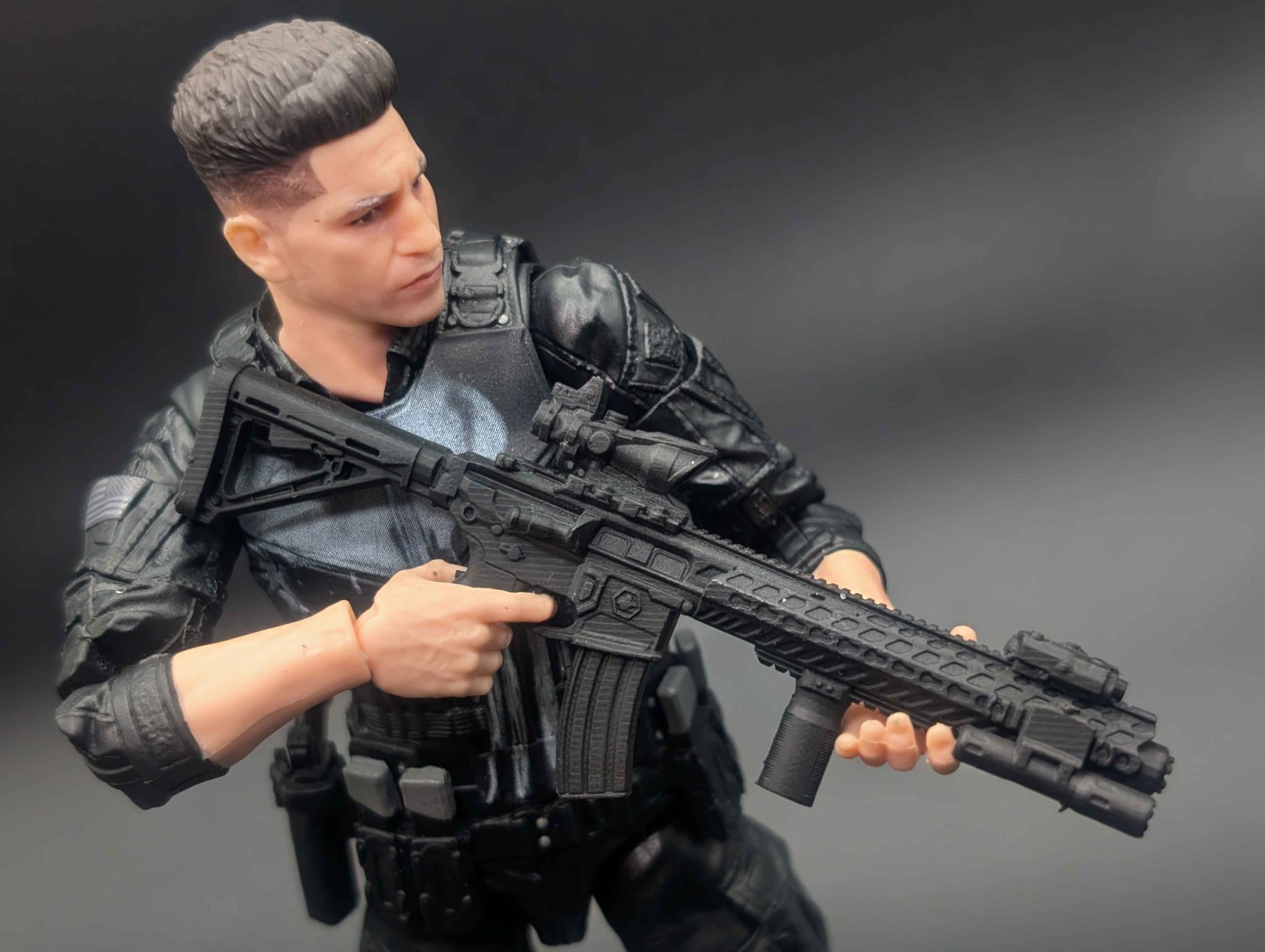 1/12 scale 3D printed Sig MCX carbine for classified valaverse marvel legends
