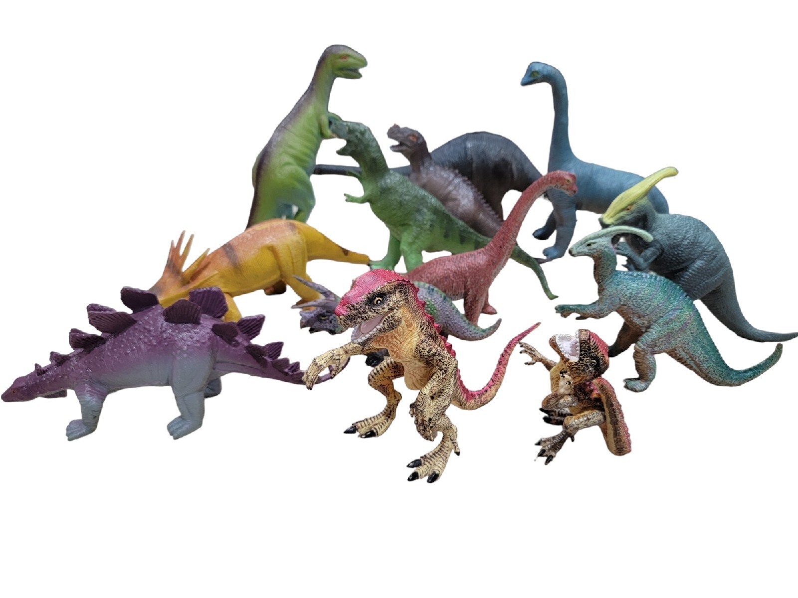 Vintage Lot Imperial Larami Hong Kong China Large Dinosaurs Toys 1985- 2000