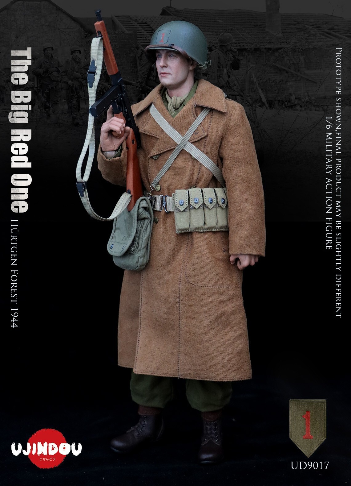 1:6 Ujindou WWII The Big Red One US Army Lightweight Gas Mask Bag for 12″ Figure