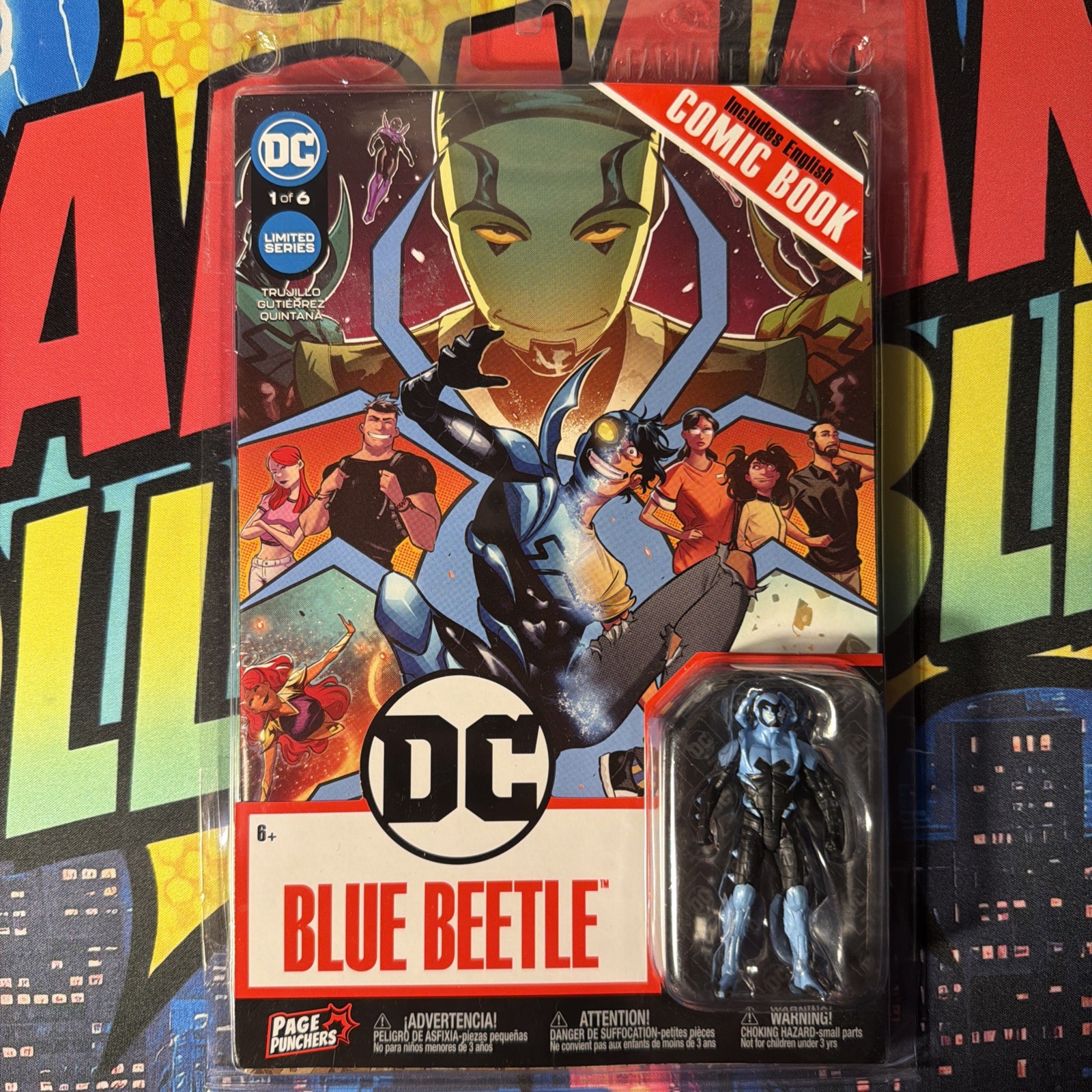 McFarlane DC Page Punchers 3″ BLUE BEETLE Figure With Comic – New & Sealed!