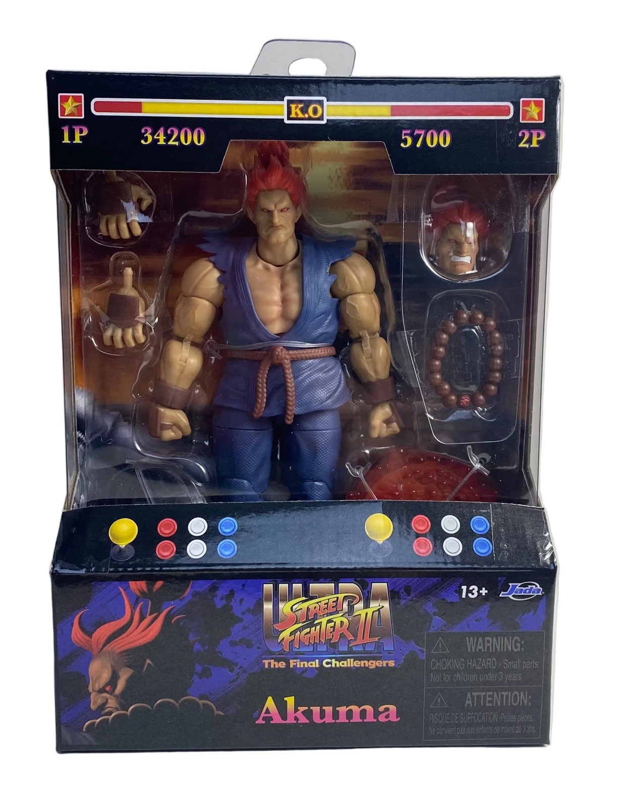 Akuma Jada Toys Street Fighter II Akuma 6-In Action Figure New USA Free Shipping