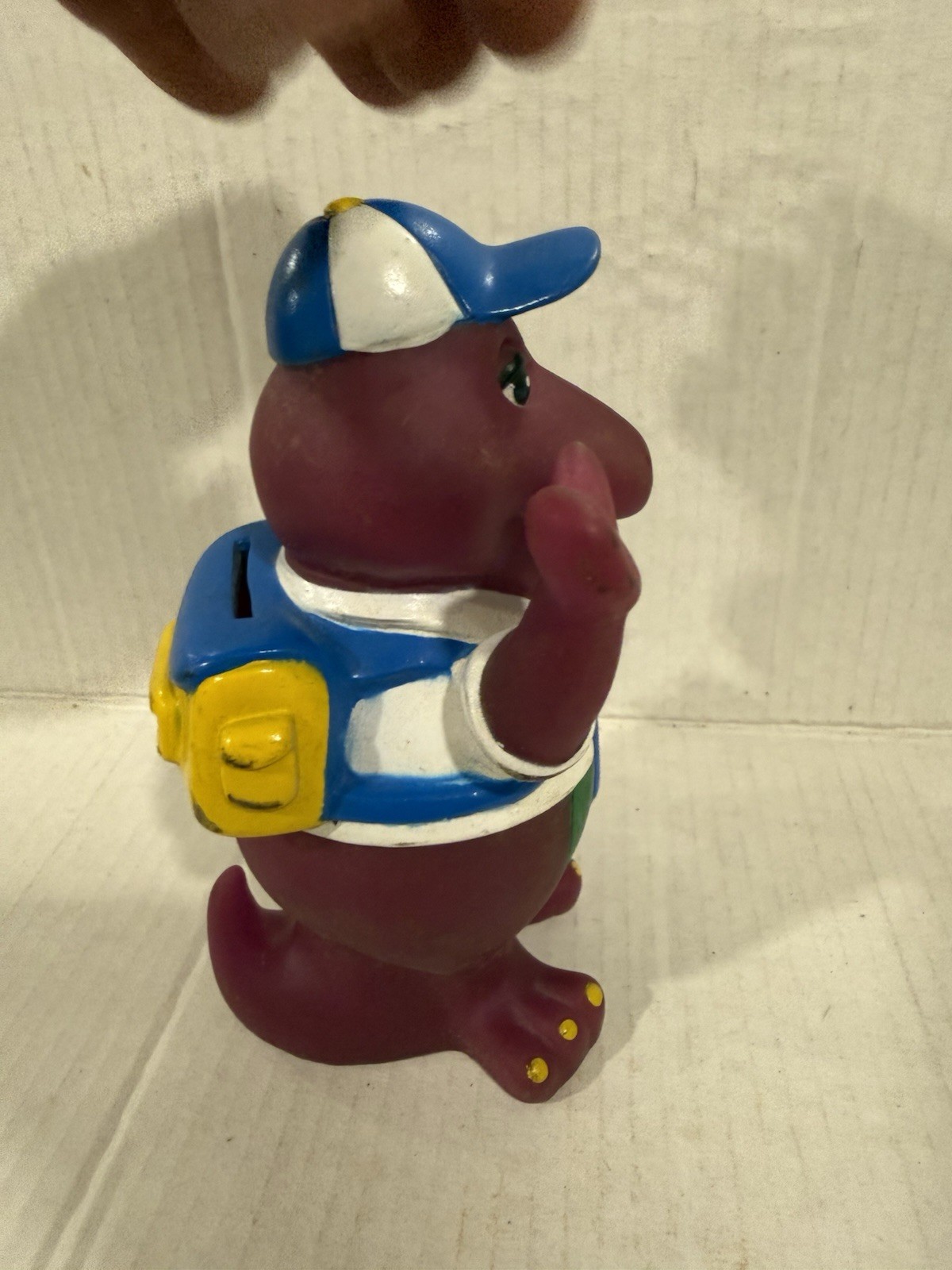 Barney Purple Dinosaur Coin Piggy Bank Back to School Lyons Group 1992 Vintage