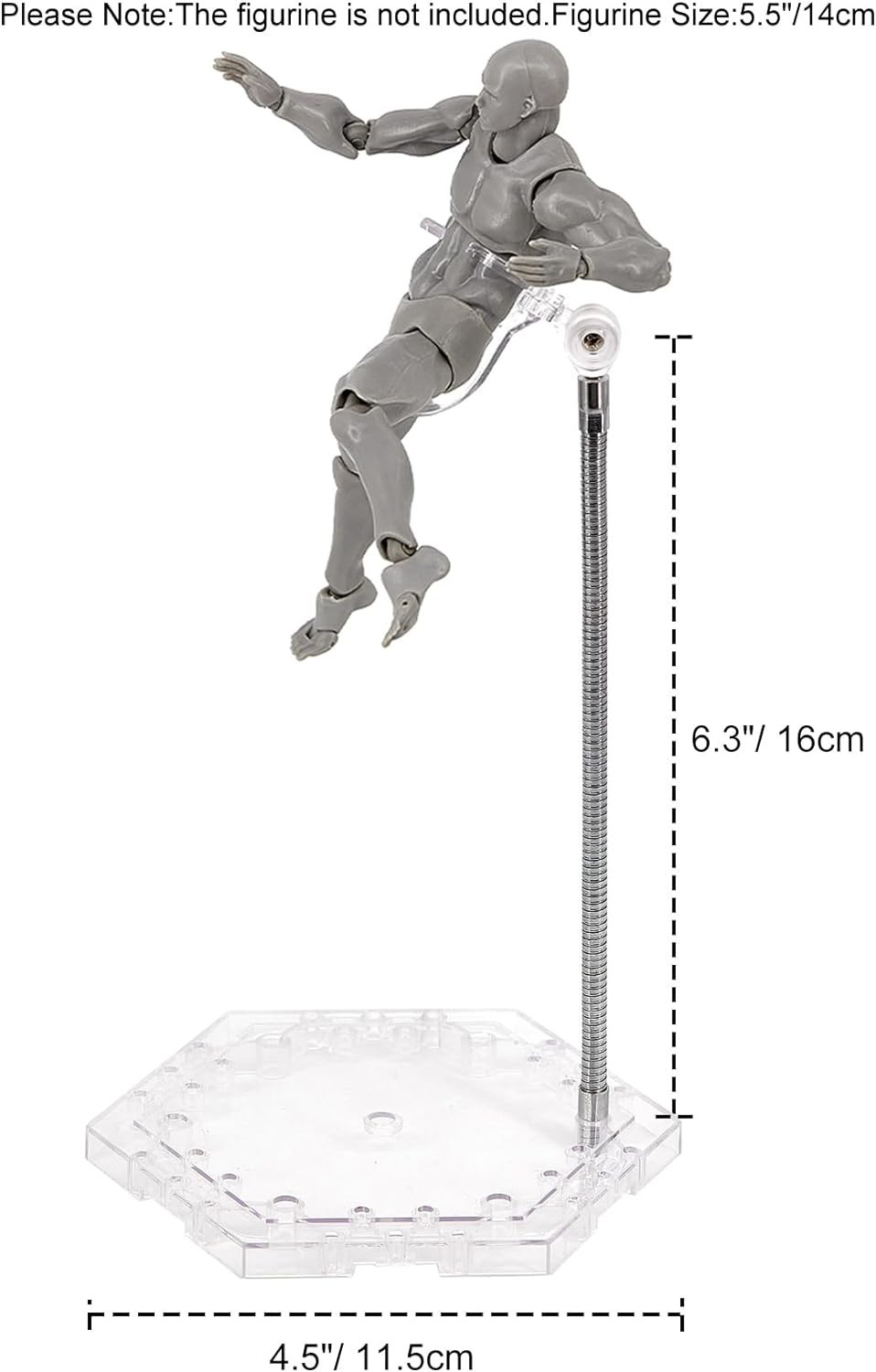 Transparent 3-Pack Action Figure Holder with Adjustable Arms for 6-Inch Models