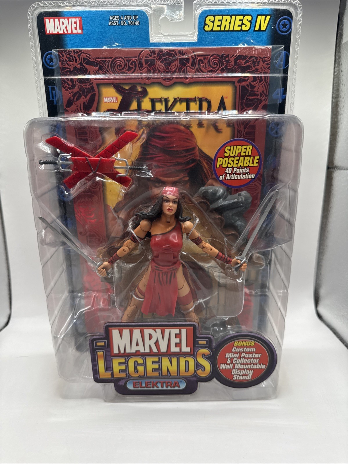 Marvel Legends Elektra Series IV Action Figure with Mini Poster Toy Biz 2003 – C