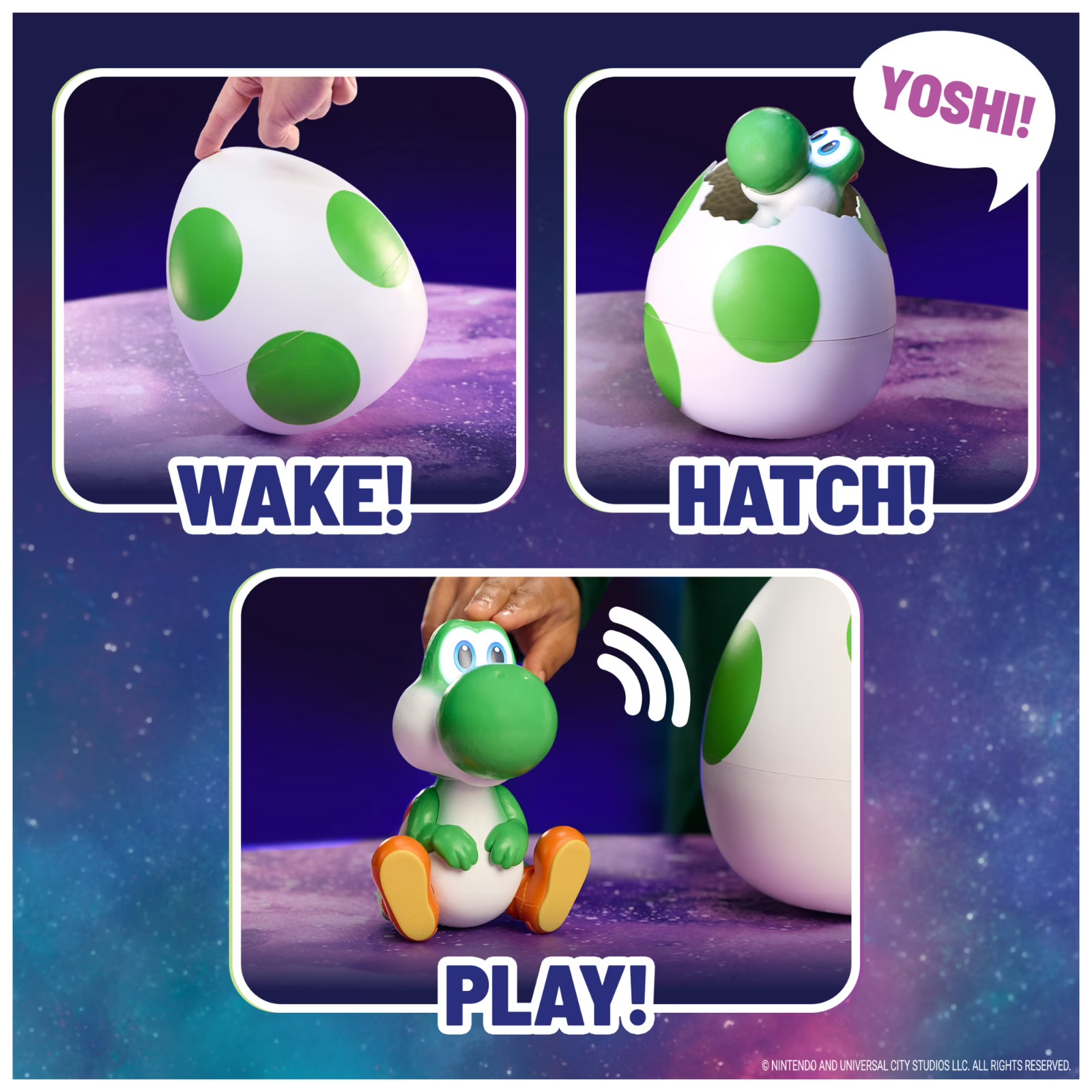 Super Mario Galaxy Movie, Hatchin’ Yoshi Interactive Yoshi Figure. NEW