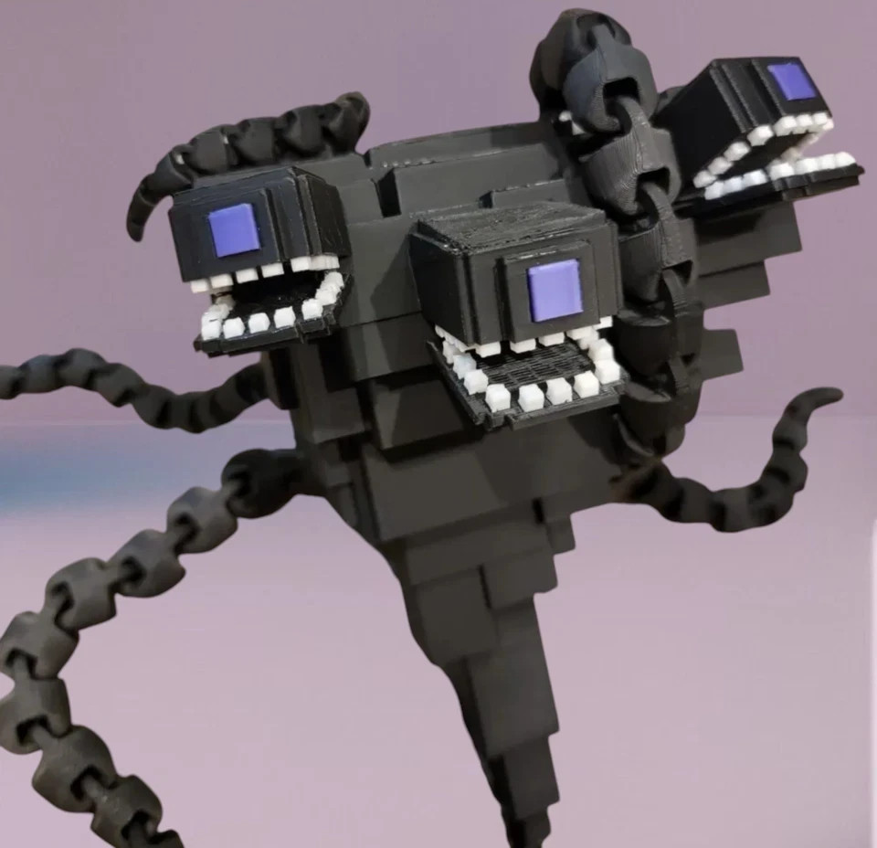 Articulated Wither Storm, Flexi Fidget Toy, 3D Printed-16.4 cm