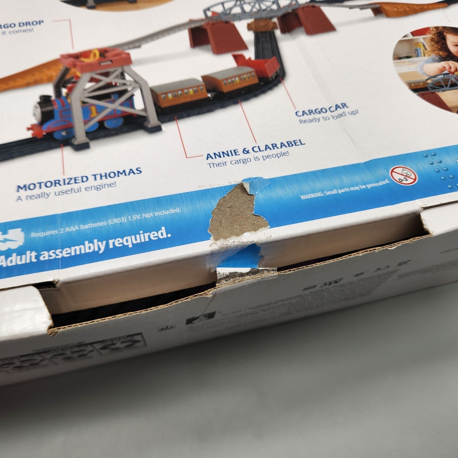 Thomas & Friends 3-IN-1 Package Pickup Annie & Clarabel Train *DAMAGED Box HTF